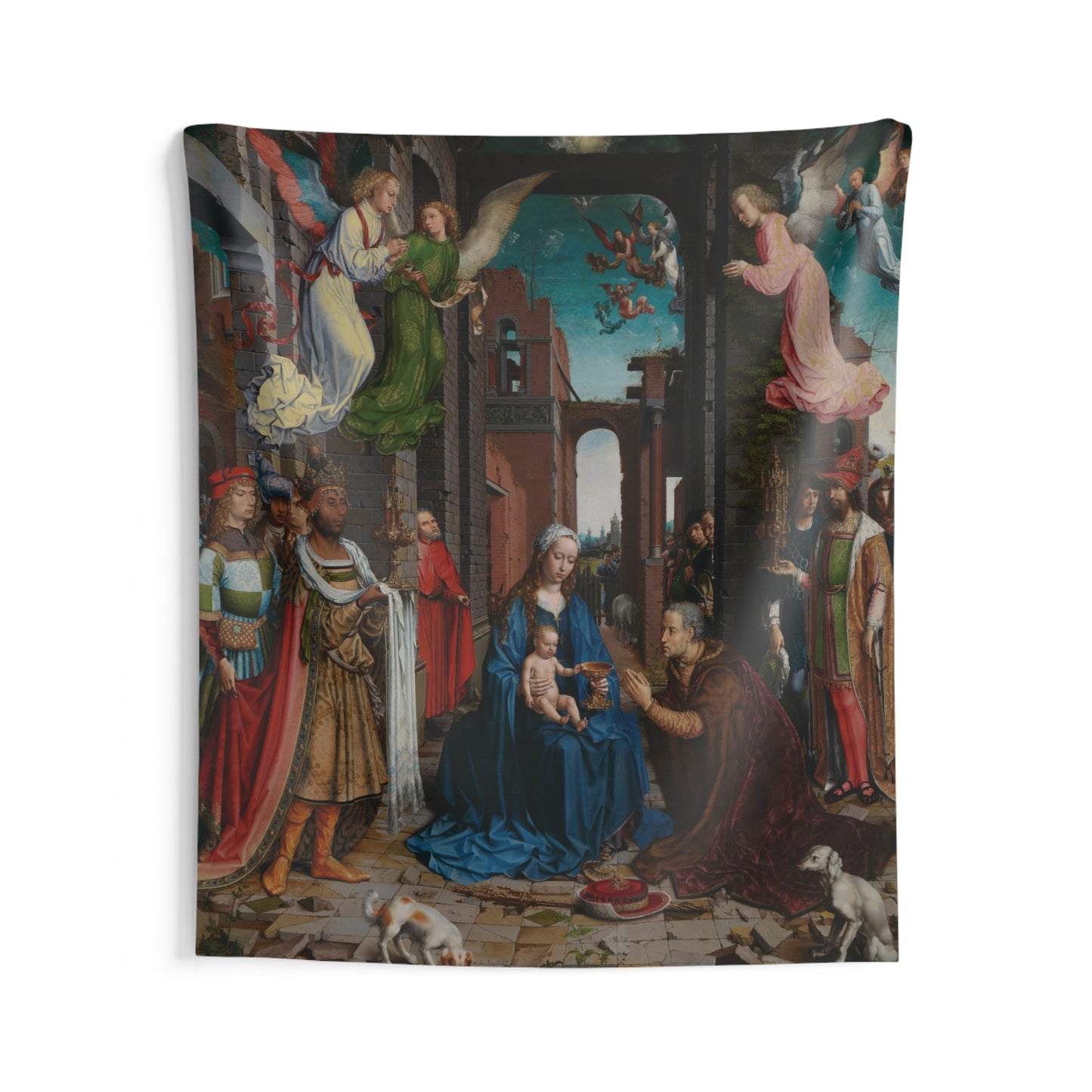 Jesus Adoration of The Kings by Jan Gossaert 16th AD Oil Oak Painting Tapestry Catholic Christian Orthodox Icon Bible Scripture Christ Gift