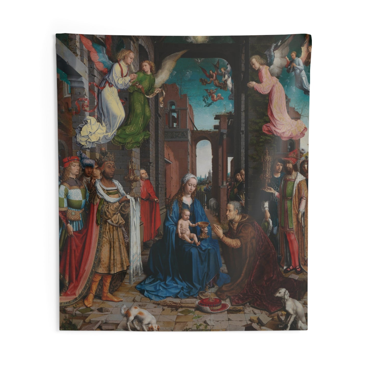 Jesus Adoration of The Kings by Jan Gossaert 16th AD Oil Oak Painting Tapestry Catholic Christian Orthodox Icon Bible Scripture Christ Gift
