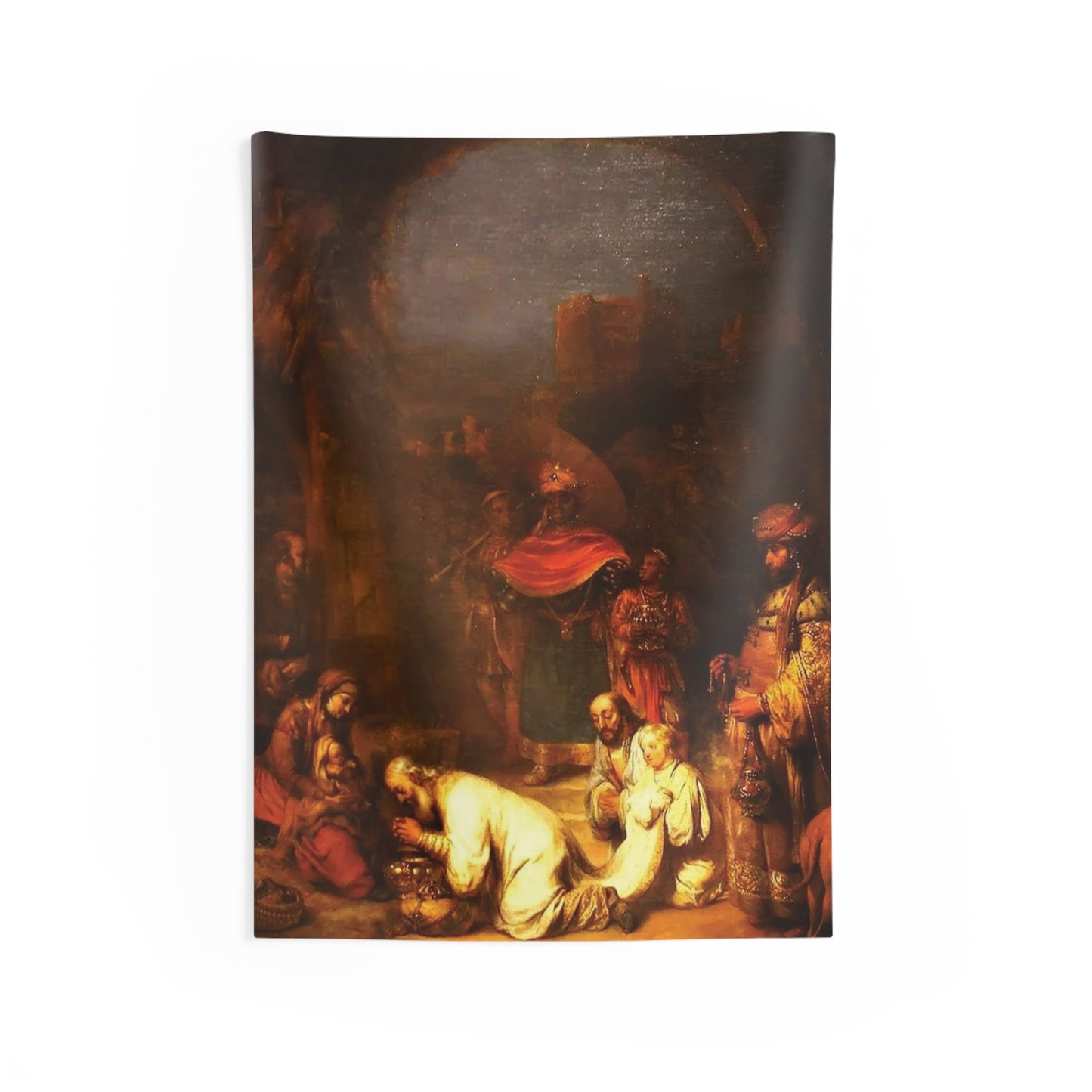 Jesus in The Nativity Gerbrand van den Eeckhout 17th AD Dutch Painting Tapestry Catholic Christian Orthodox Icon Bible Scripture Christ Gift