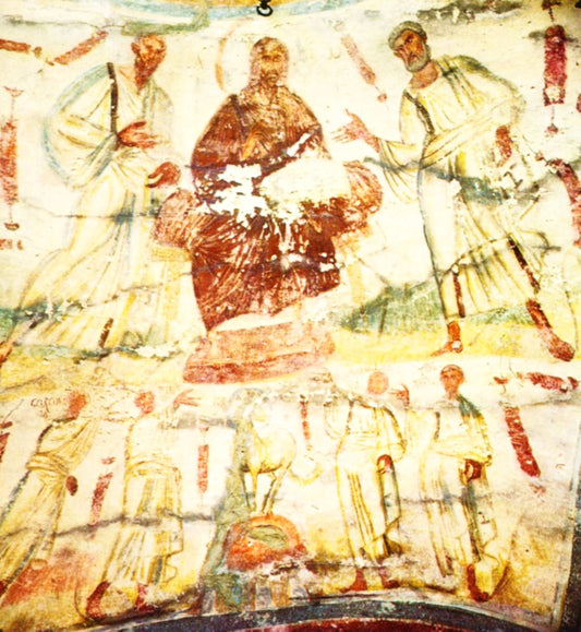 Jesus and Apostles Saint Marcellinus & Peter Catacomb 4th AD Painting Tapestry Catholic Christian Orthodox Icon Bible Scripture Christ Gift