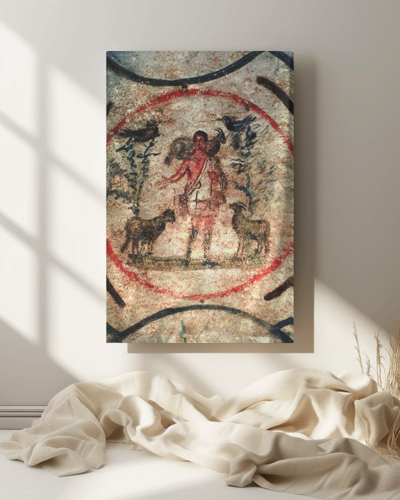 Jesus Christ Good Shepherd Priscilla Catacombs 3rd Century Wall Art Tapestry Catholic Christian Orthodox Icon Bible Scripture Christmas Gift