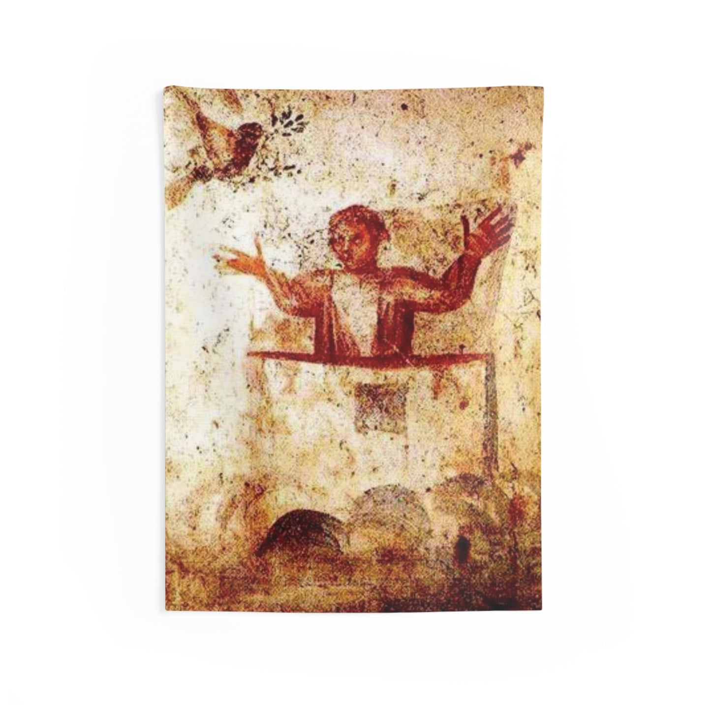 Noah Praying in Ark Saint Marcellinus & Peter Catacomb 3rd AD Painting Tapestry Catholic Christian Orthodox Icon Bible Scripture Christ Gift