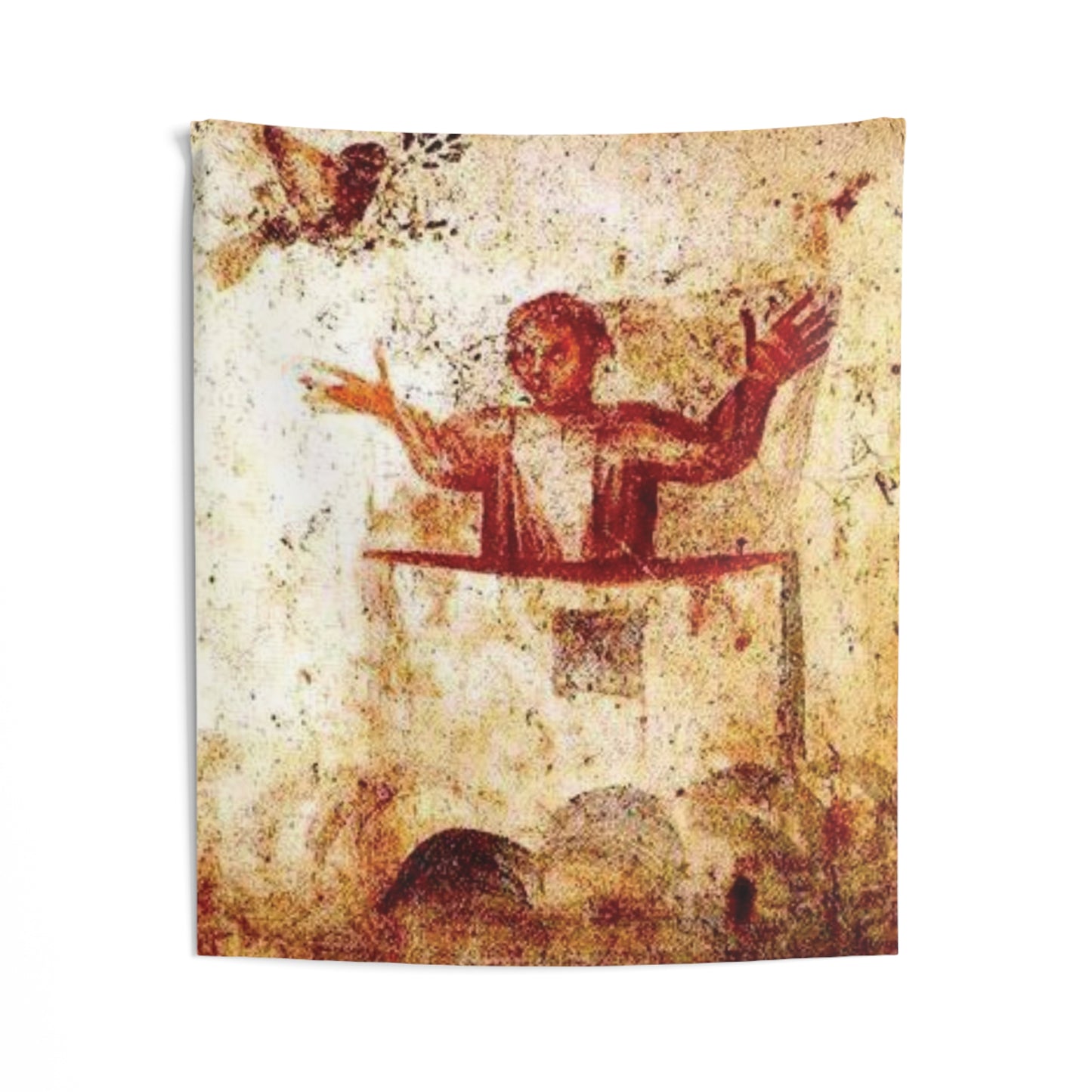 Noah Praying in Ark Saint Marcellinus & Peter Catacomb 3rd AD Painting Tapestry Catholic Christian Orthodox Icon Bible Scripture Christ Gift
