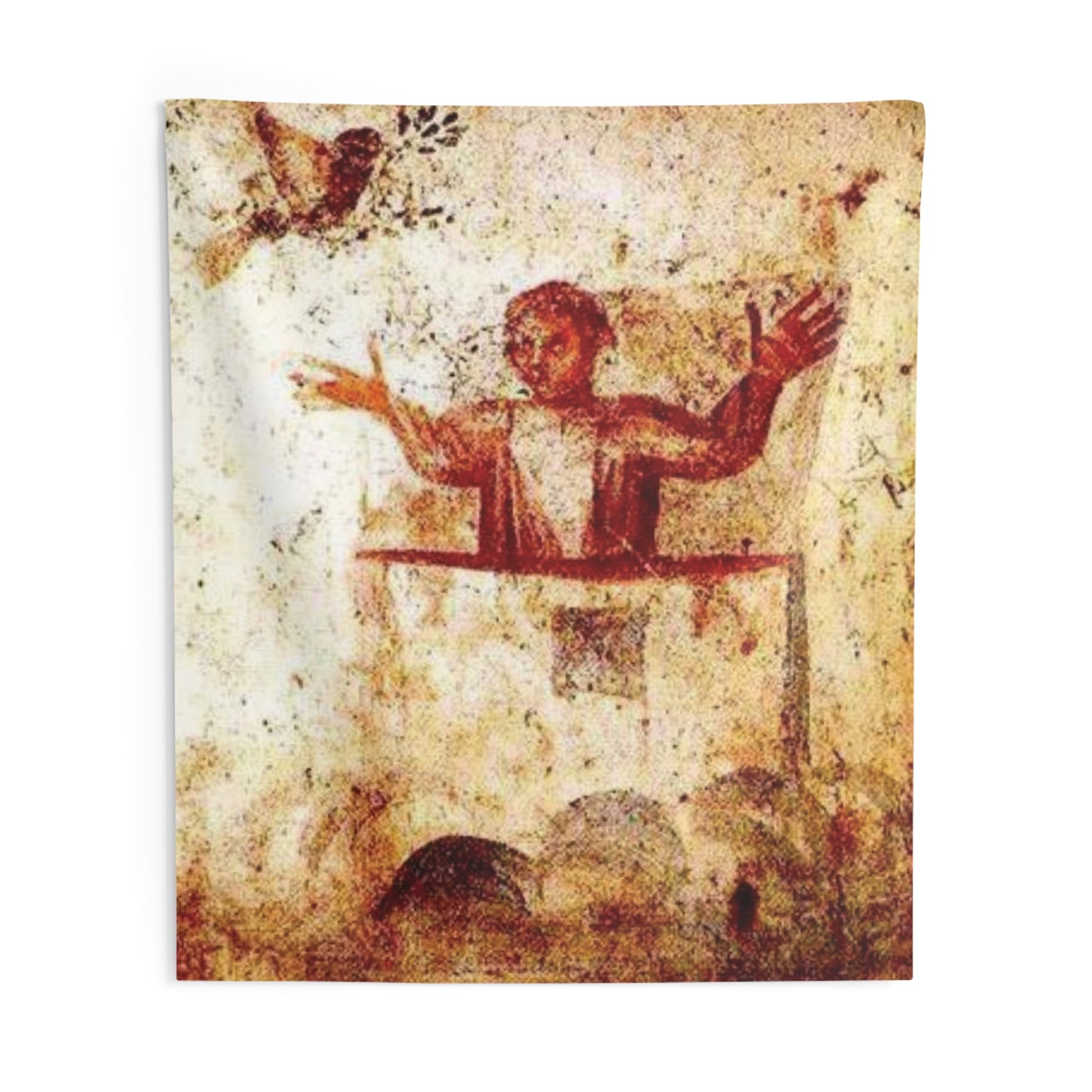 Noah Praying in Ark Saint Marcellinus & Peter Catacomb 3rd AD Painting Tapestry Catholic Christian Orthodox Icon Bible Scripture Christ Gift