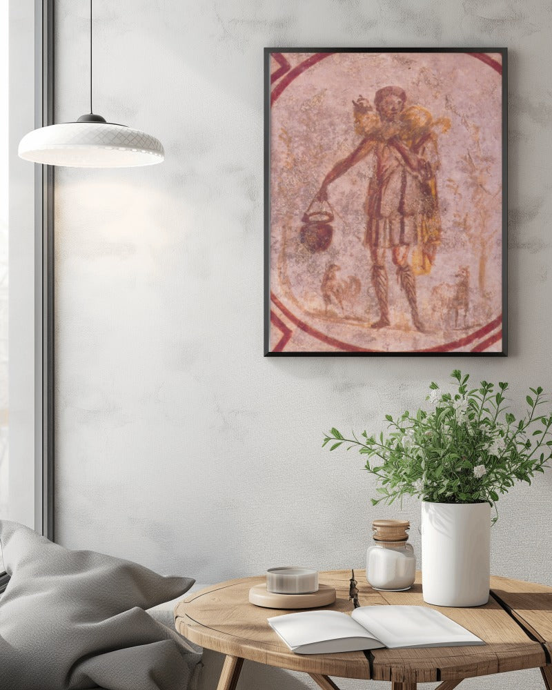 Christ Jesus Bible Good Shepherd Catacomb Callixtus 3rd Century Wall Art Tapestry Catholic Christian Orthodox Icon Scripture Christmas Gift