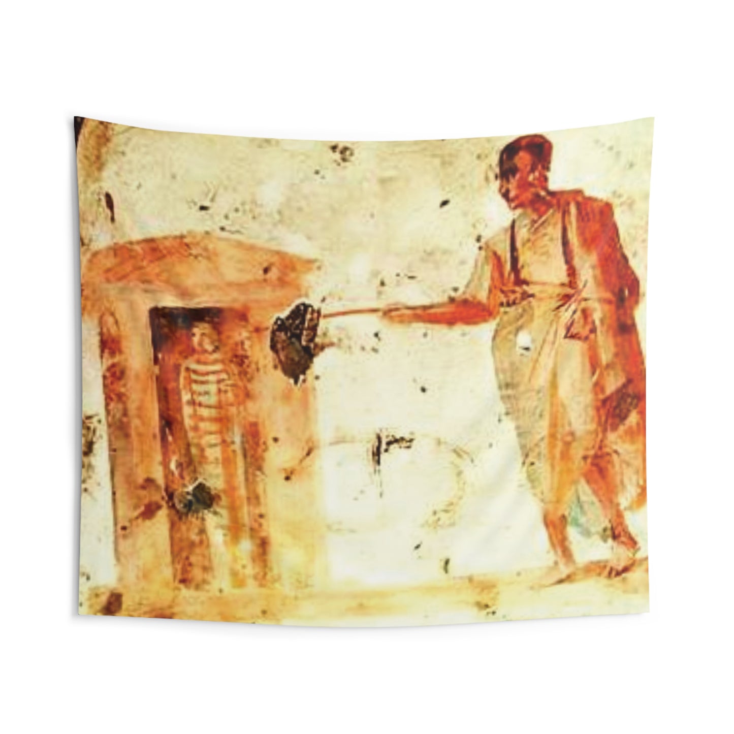 Jesus Christ Lazarus Resurrection Giordani Catacomb 4th AD Painting Tapestry Catholic Christian Orthodox Icon Bible Scripture Christmas Gift