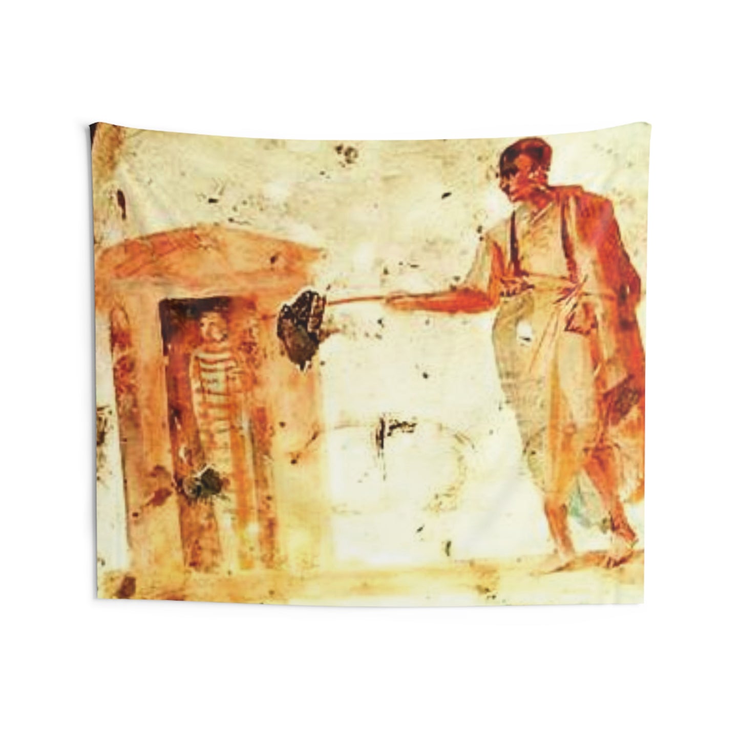 Jesus Christ Lazarus Resurrection Giordani Catacomb 4th AD Painting Tapestry Catholic Christian Orthodox Icon Bible Scripture Christmas Gift