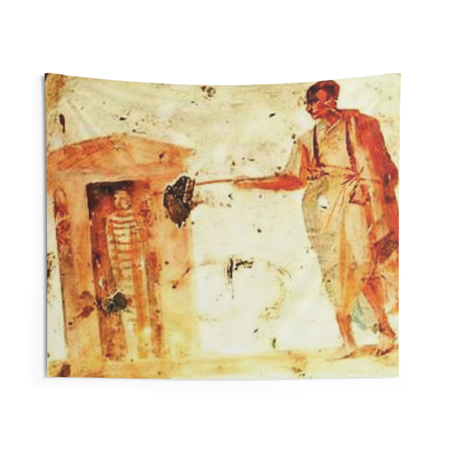 Jesus Christ Lazarus Resurrection Giordani Catacomb 4th AD Painting Tapestry Catholic Christian Orthodox Icon Bible Scripture Christmas Gift