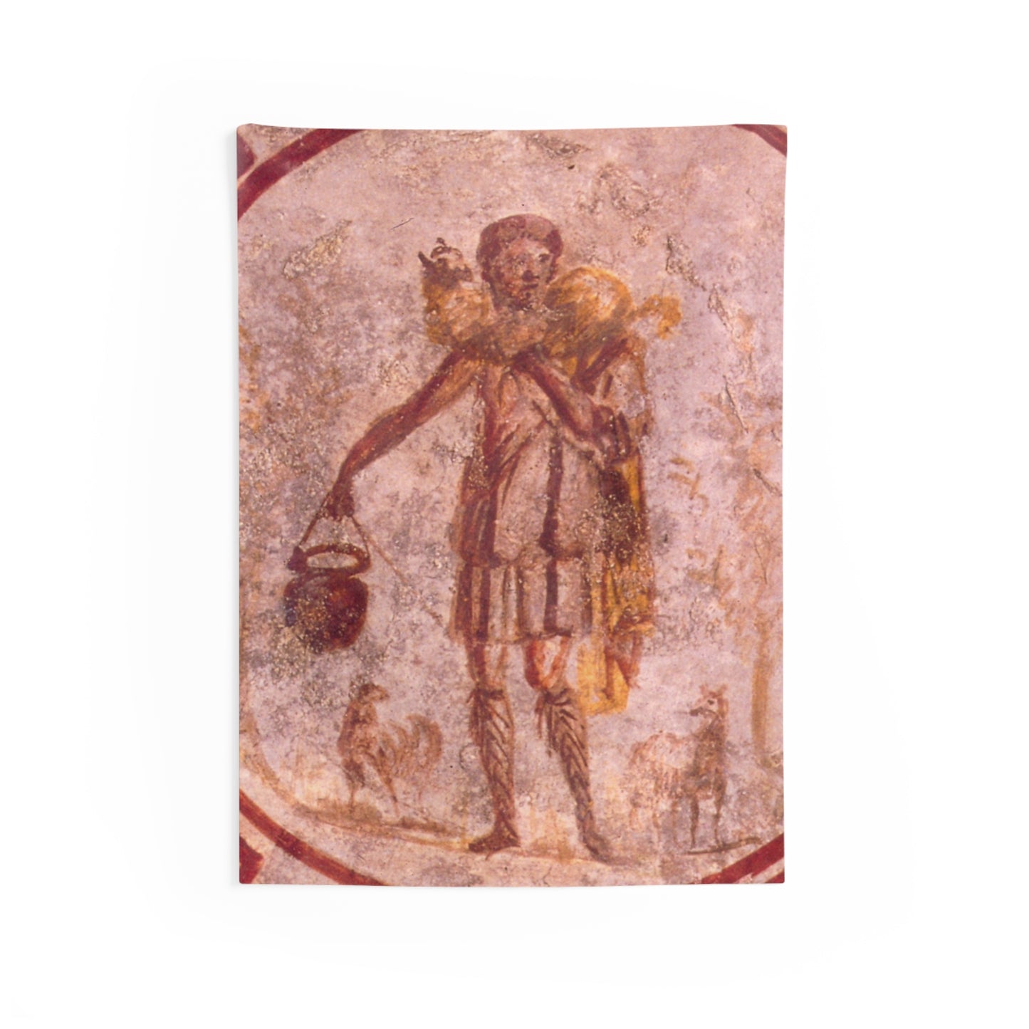 Christ Jesus Bible Good Shepherd Catacomb Callixtus 3rd Century Wall Art Tapestry Catholic Christian Orthodox Icon Scripture Christmas Gift