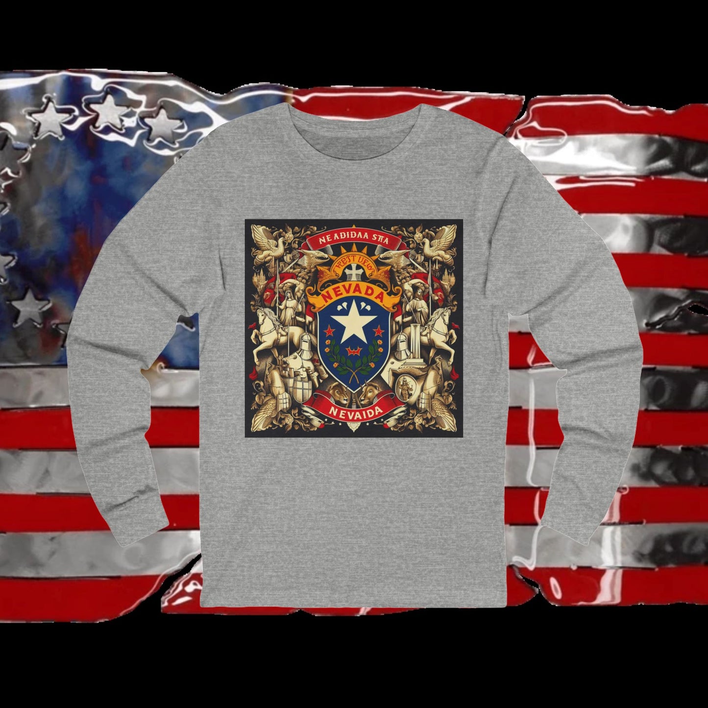 Nevada Vintage Christian Crusader - Unisex Premium Long Sleeve Jersey Tee - 100% Charity - The God Vote Collection by Chris Rabalais