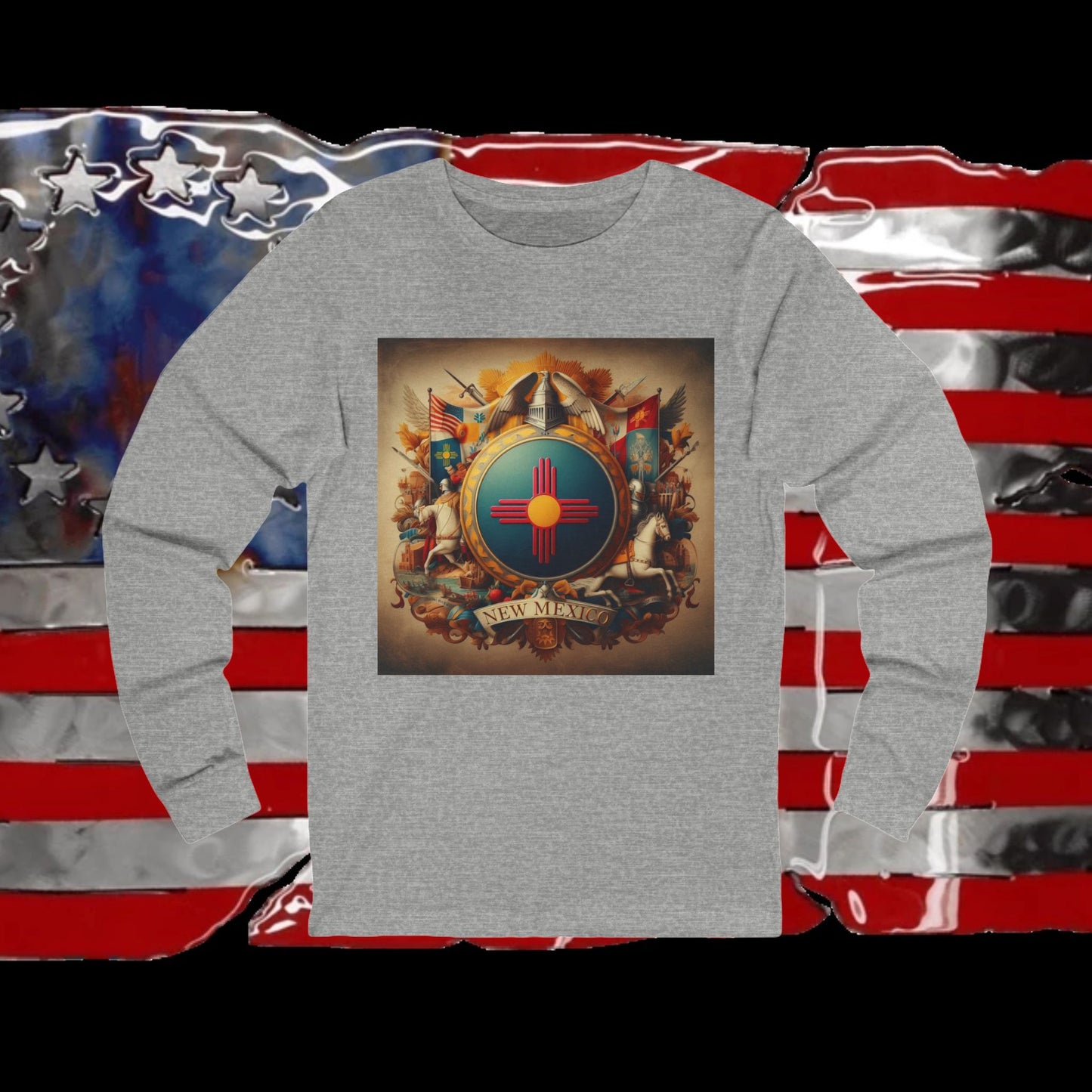 New Mexico Vintage Christian Crusader - Premium Unisex Long Sleeve Jersey Tee - 100% Charity - The God Vote Collection by Chris Rabalais
