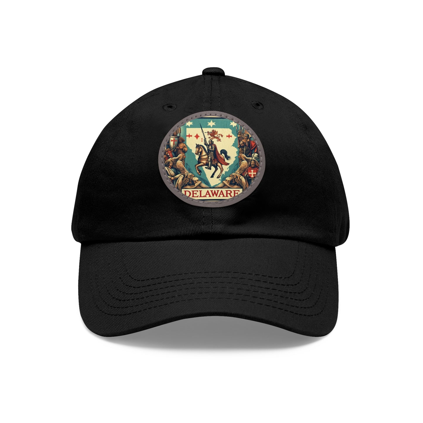 Delaware Vintage Christian Crusader Campaign Hat - Chino Twill Leather Logo - 100% Charity - The God Vote Collection by Chris Rabalais