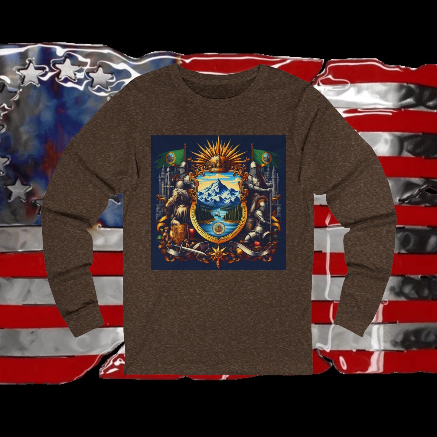 Washington Vintage Christian Crusader - Premium Unisex Long Sleeve Jersey Tee - 100% Charity - The God Vote Collection by Chris Rabalais