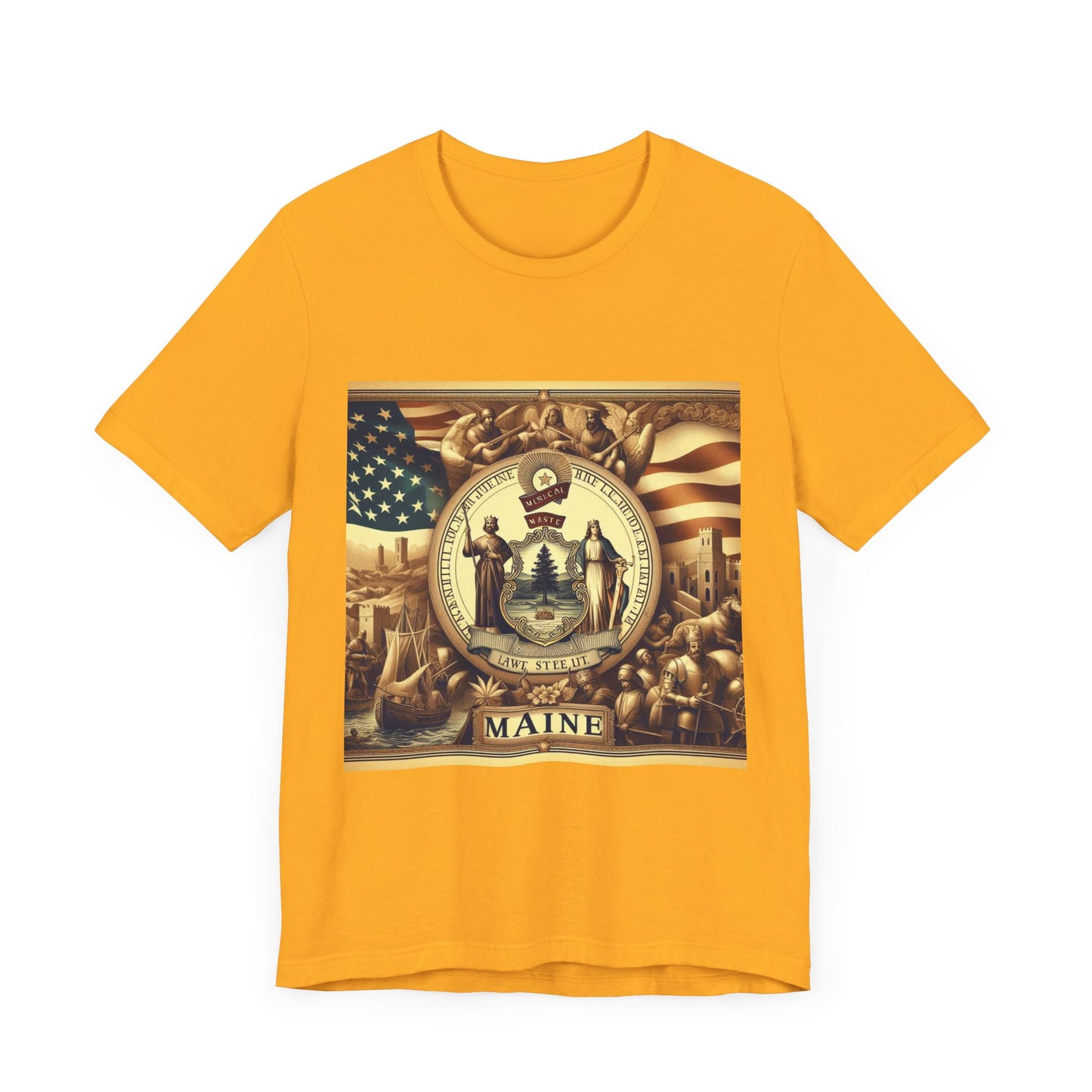 Maine Vintage Christian Crusader - Unisex Jersey Tee - USA - 100% Charity Benefit - The God Vote Collection by Chris Rabalais