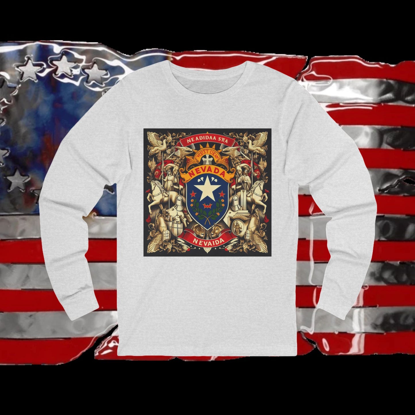 Nevada Vintage Christian Crusader - Unisex Premium Long Sleeve Jersey Tee - 100% Charity - The God Vote Collection by Chris Rabalais