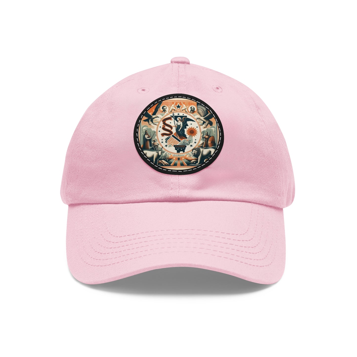 Illinois Vintage Christian Crusader Campaign Hat - Chino Twill Leather Logo - 100% Charity - The God Vote Collection by Chris Rabalais