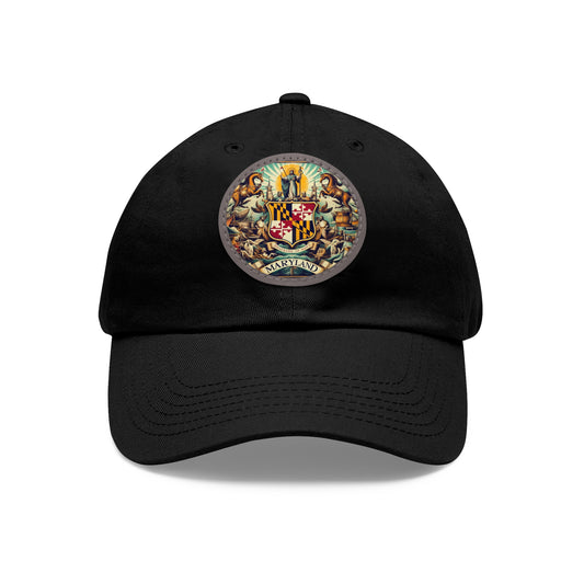 Maryland Vintage Christian Crusader Campaign Hat - Chino Twill Leather Logo - 100% Charity - The God Vote Collection by Chris Rabalais