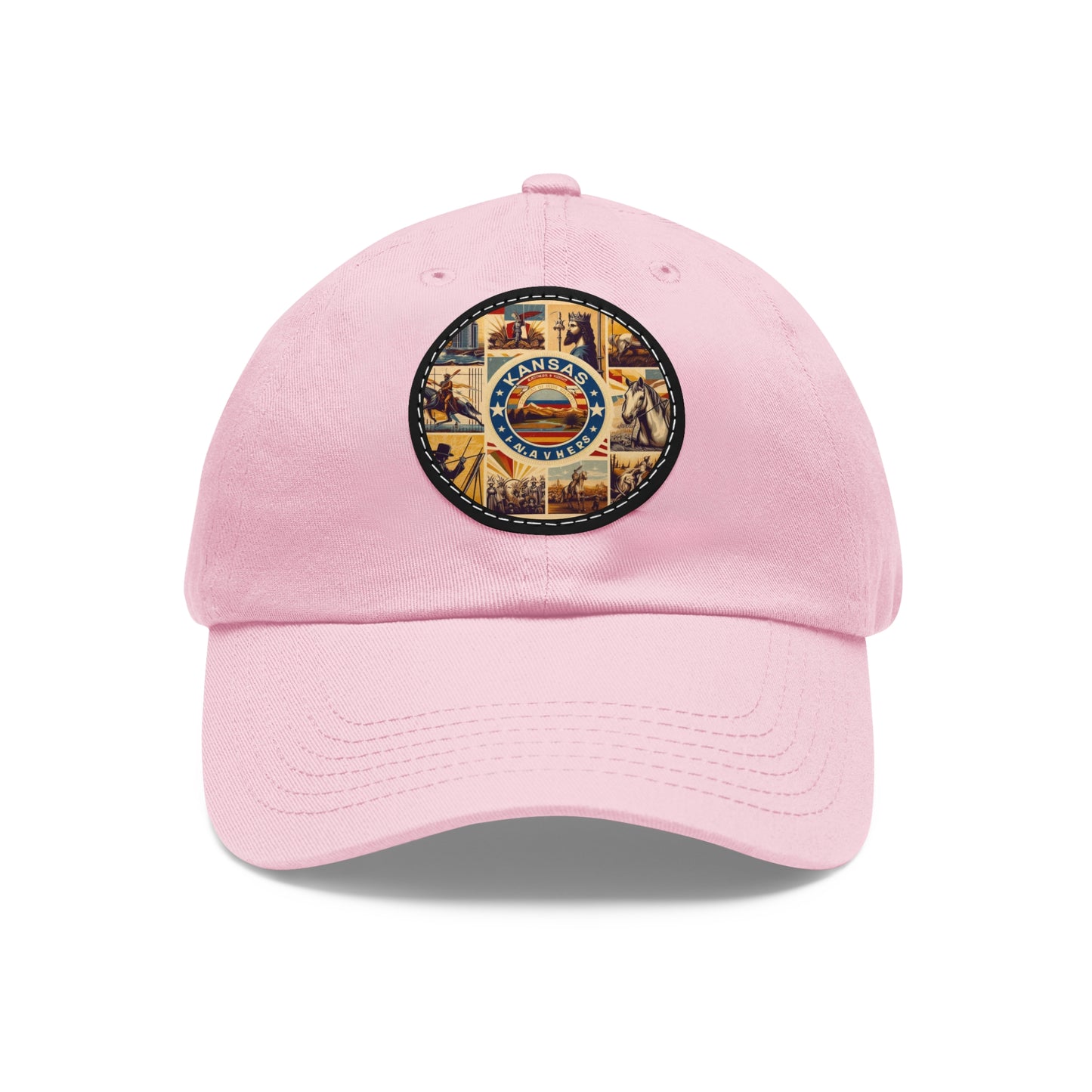 Kansas Vintage Christian Crusader Campaign Hat - Chino Twill Leather Logo - 100% Charity - The God Vote Collection by Chris Rabalais