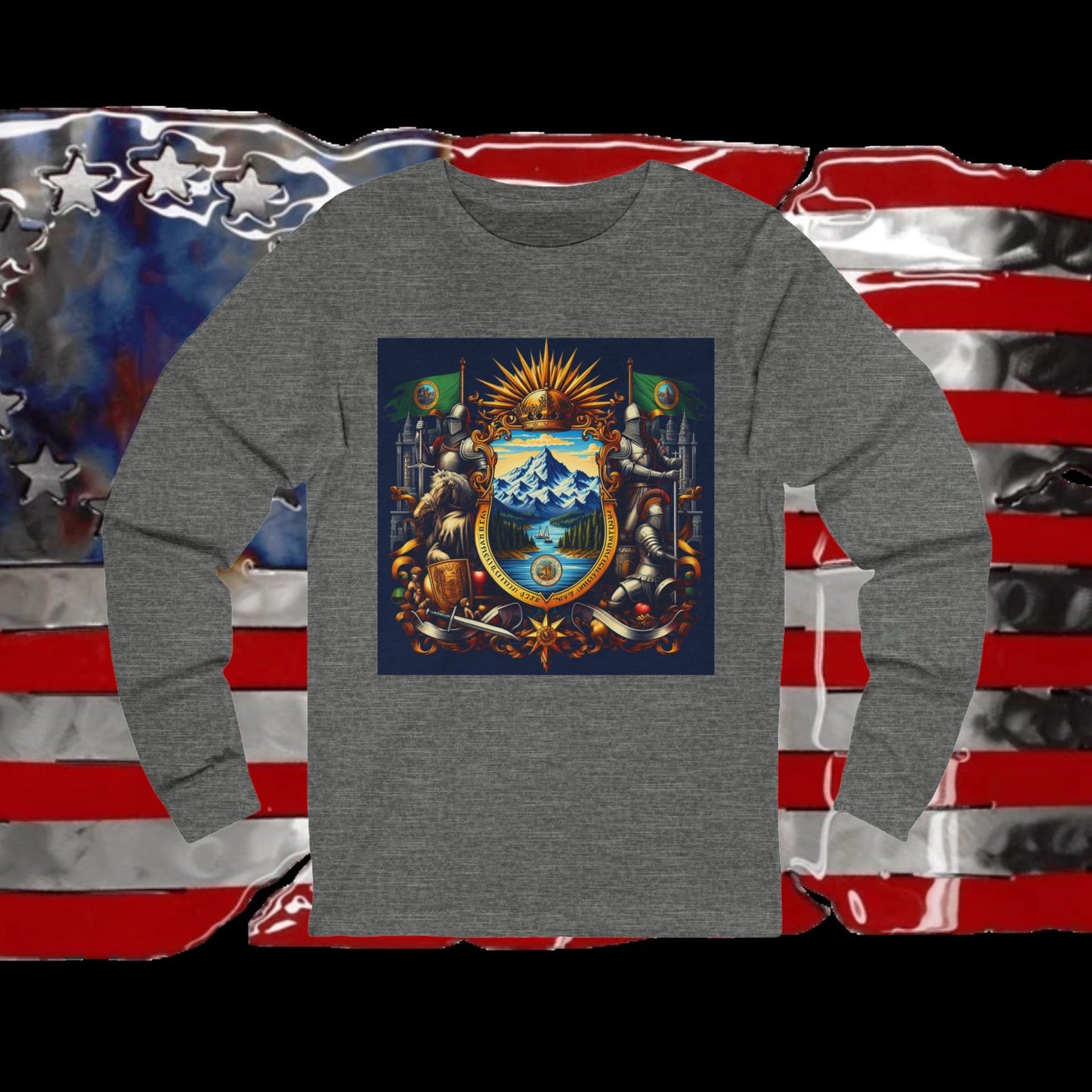 Washington Vintage Christian Crusader - Premium Unisex Long Sleeve Jersey Tee - 100% Charity - The God Vote Collection by Chris Rabalais