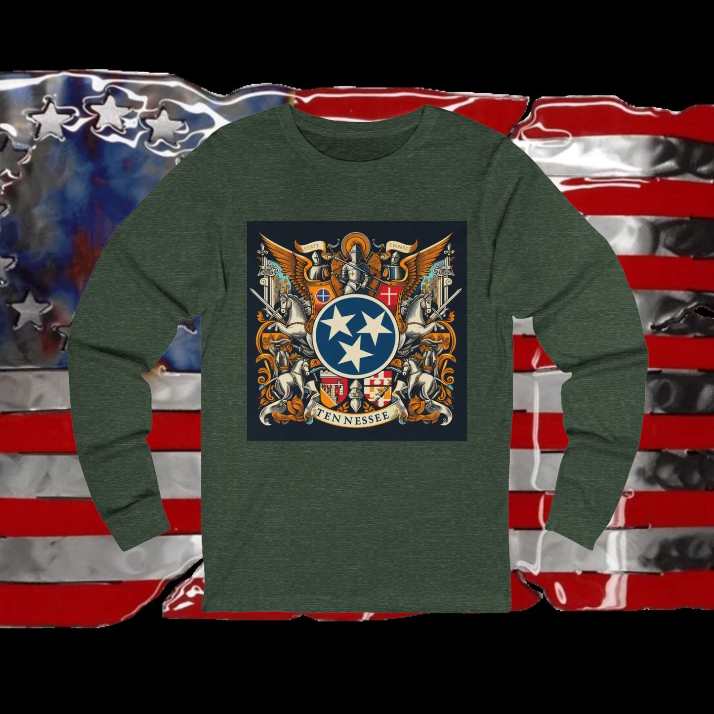 Tennessee Vintage Christian Crusader - Unisex Premium Long Sleeve Jersey Tee - 100% Charity - The God Vote Collection by Chris Rabalais