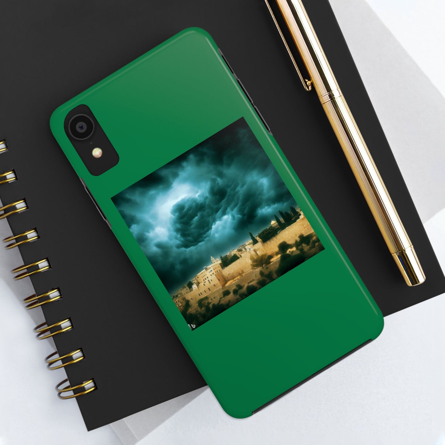 AImagination Collection iPhone Tough Case - "Storm Over Jerusalem" - The God Ball Originals by Chris Rabalais (2024)
