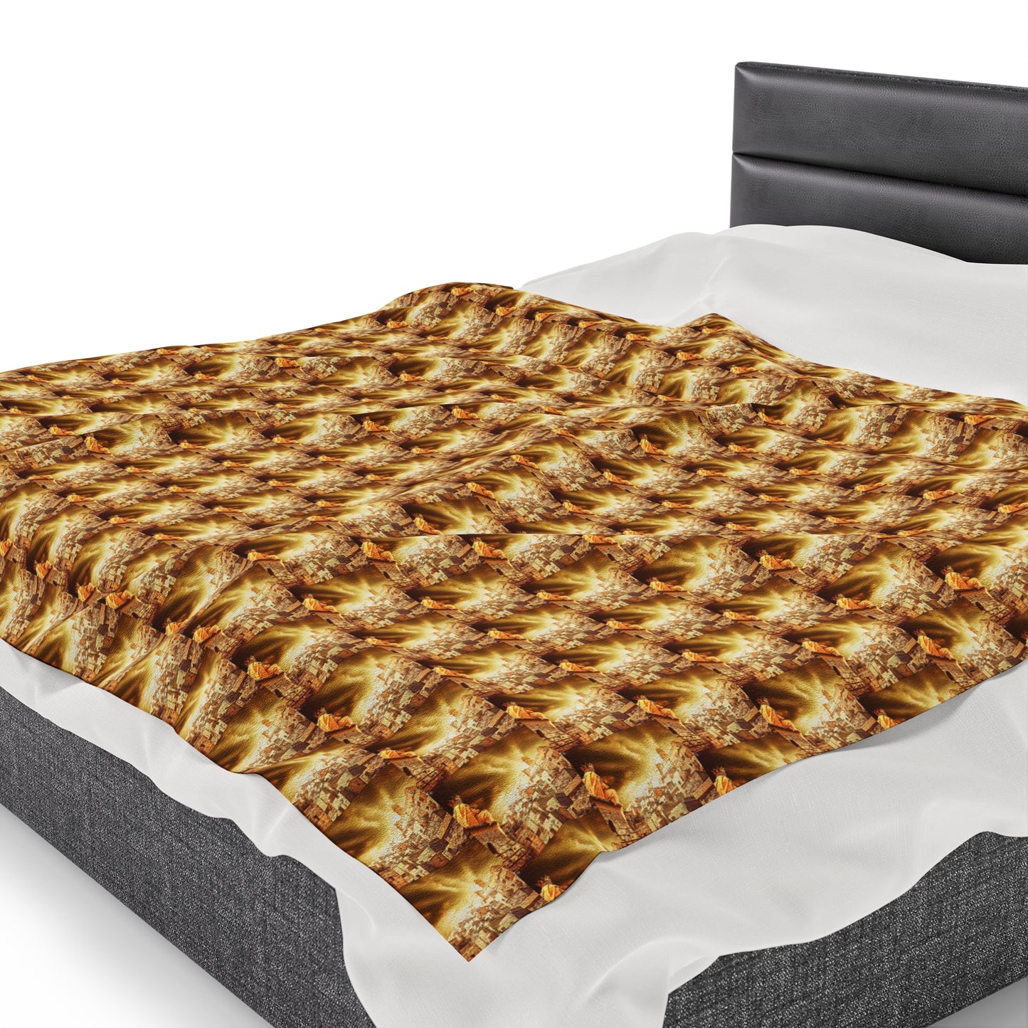 AImagination Collection Velveteen Plush Blanket - "The Golden Kingdom" - The God Ball Originals by Chris Rabalais (2024)