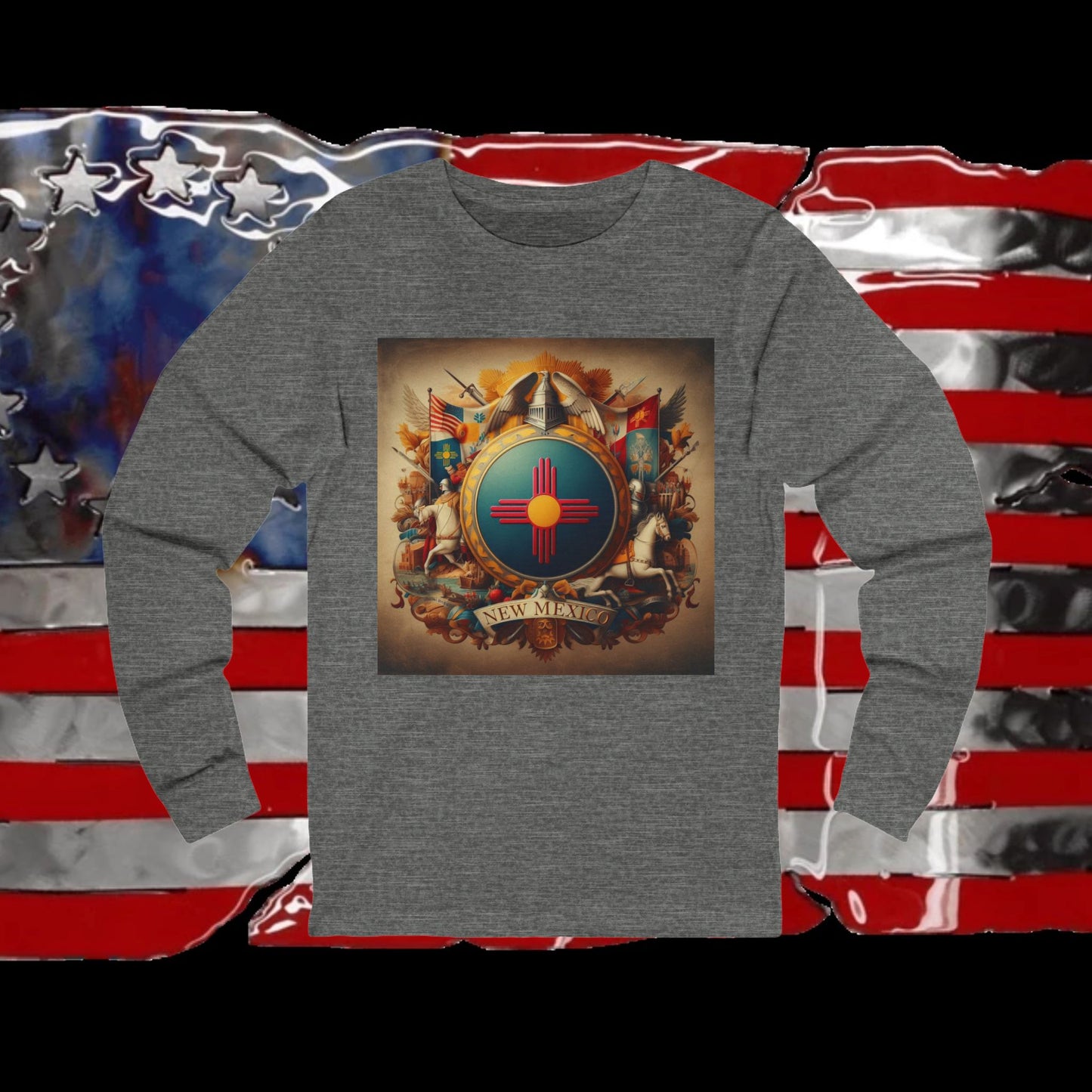 New Mexico Vintage Christian Crusader - Premium Unisex Long Sleeve Jersey Tee - 100% Charity - The God Vote Collection by Chris Rabalais