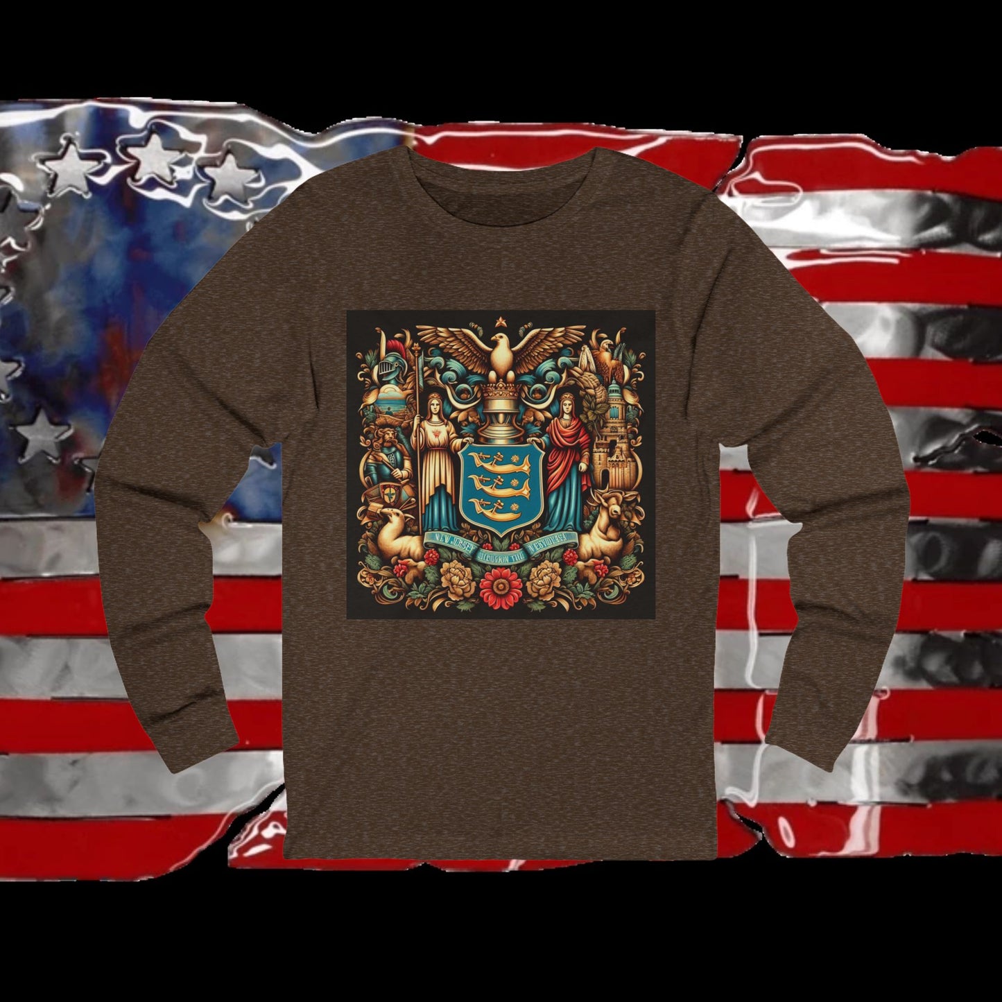 New Jersey Vintage Christian Crusader - Premium Unisex Long Sleeve Jersey Tee - 100% Charity - The God Vote Collection by Chris Rabalais