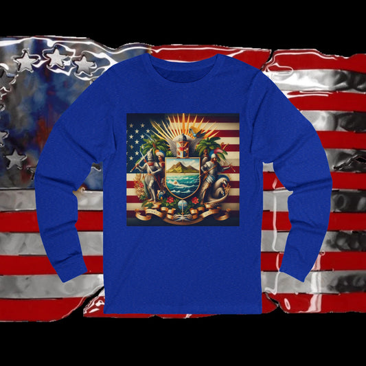 American Samoa Vintage Christian Crusader - Premium Unisex Long Sleeve Jersey Tee - 100% Charity - The God Vote Collection by Chris Rabalais
