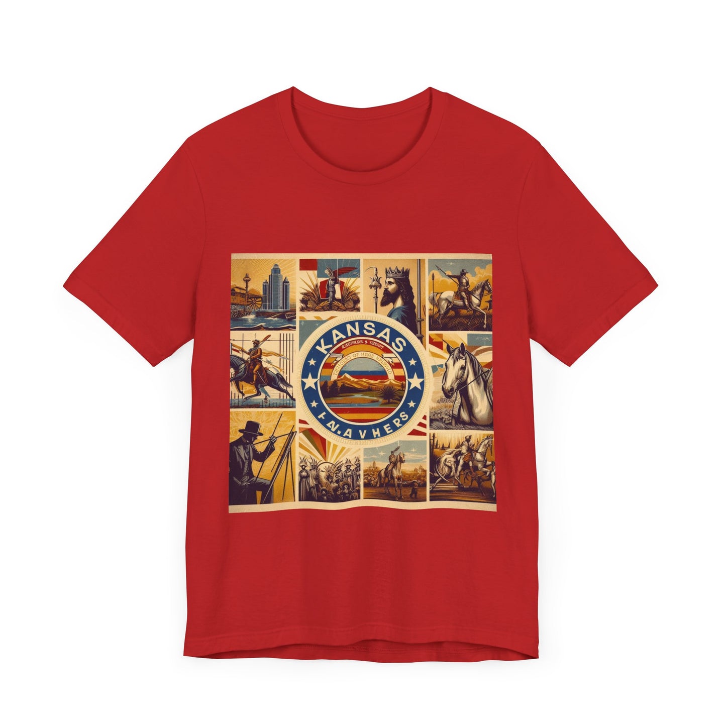 Kansas Vintage Christian Crusader - Unisex Jersey Tee - USA - 100% Charity Benefit - The God Vote Collection by Chris Rabalais