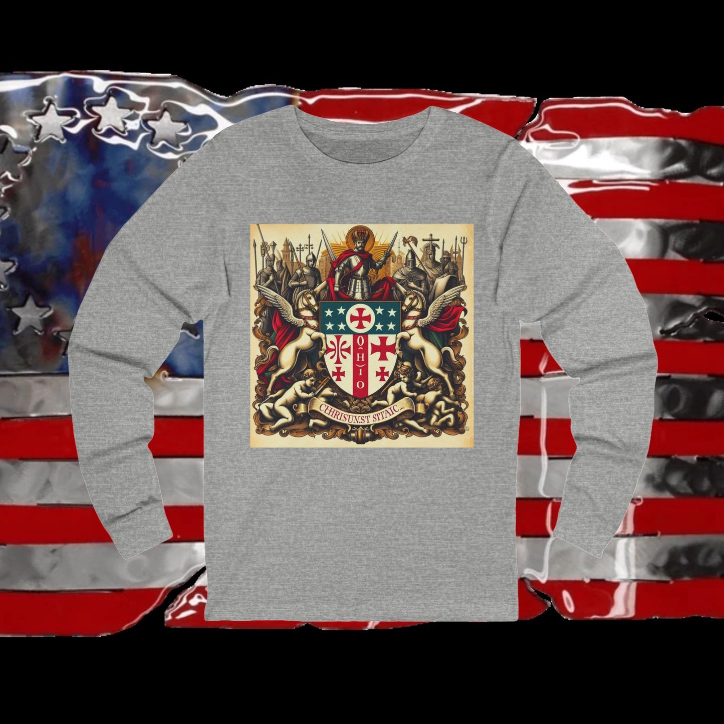 Ohio Vintage Christian Crusader - Premium Unisex Long Sleeve Jersey Tee - 100% Charity - The God Vote Collection by Chris Rabalais