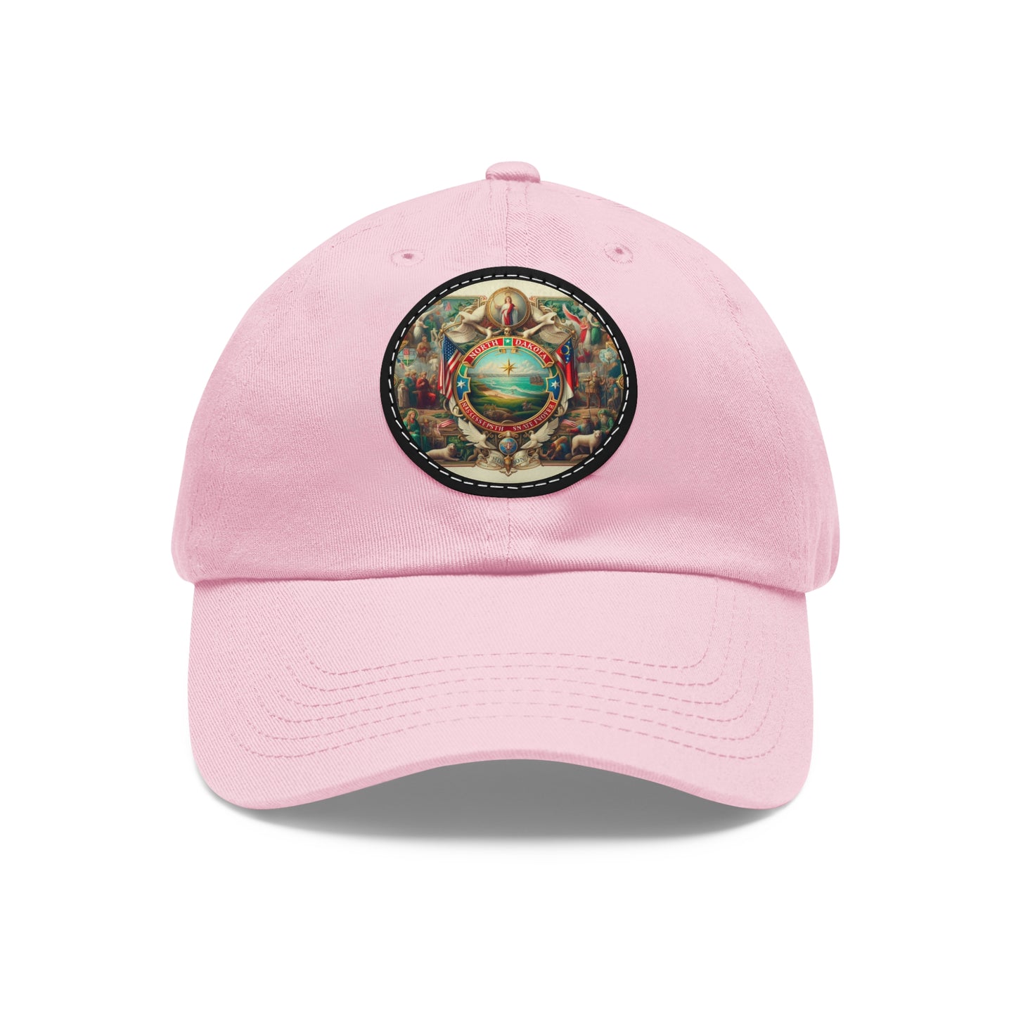 North Dakota Vintage Christian Crusader Campaign Hat - Chino Twill Leather Logo - 100% Charity - The God Vote Collection by Chris Rabalais