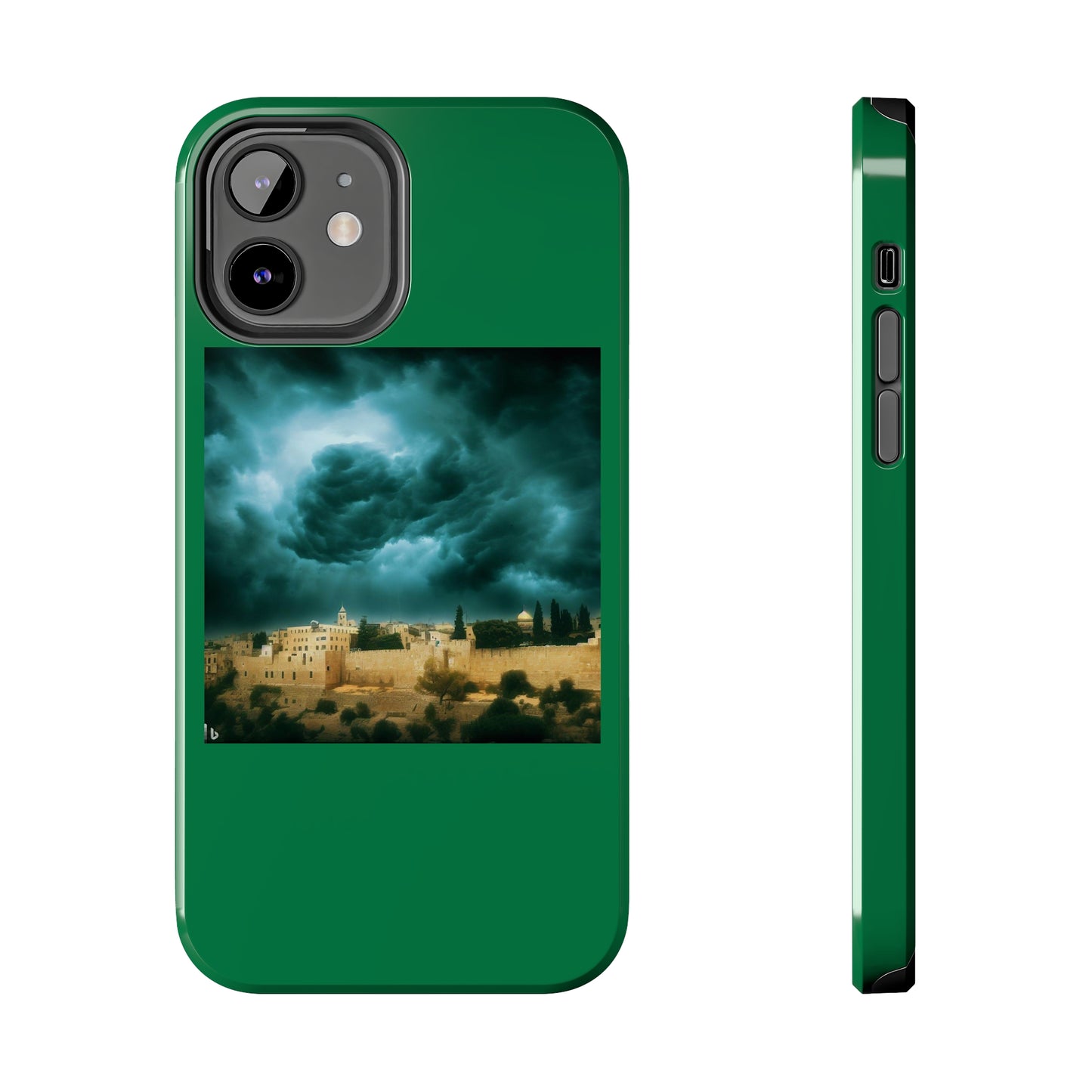 AImagination Collection iPhone Tough Case - "Storm Over Jerusalem" - The God Ball Originals by Chris Rabalais (2024)