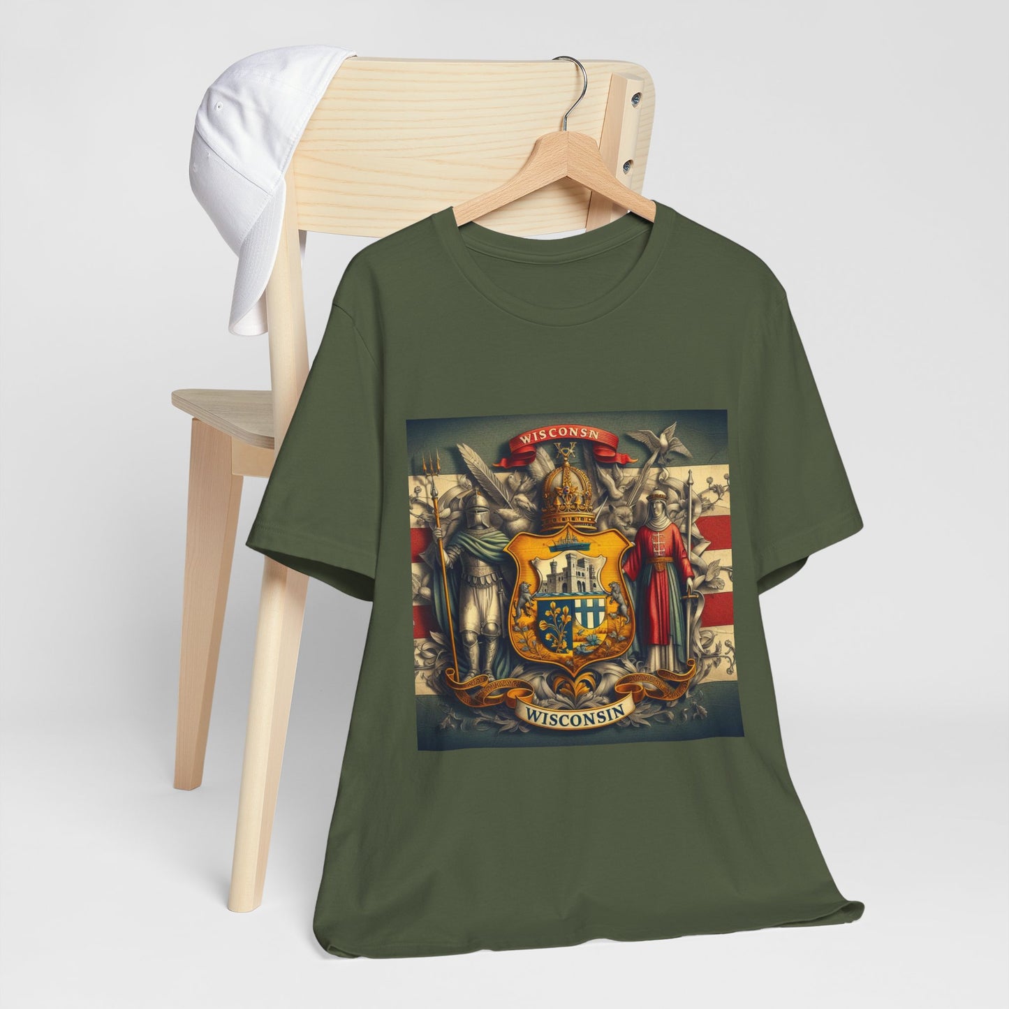 Wisconsin Vintage Christian Crusader - Unisex Jersey Tee - USA - 100% Charity Benefit - The God Vote Collection by Chris Rabalais