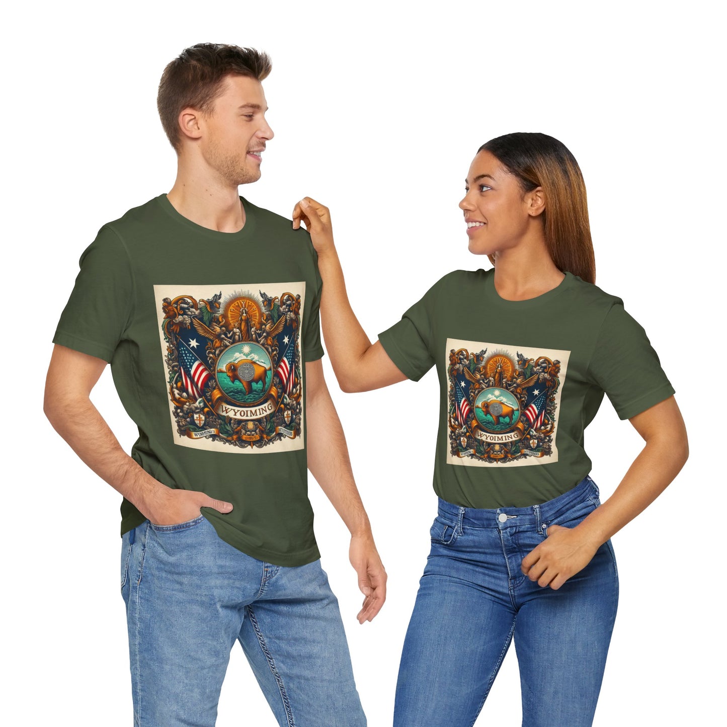 Wyoming Vintage Christian Crusader - Unisex Jersey Tee - USA - 100% Charity Benefit - The God Vote Collection by Chris Rabalais