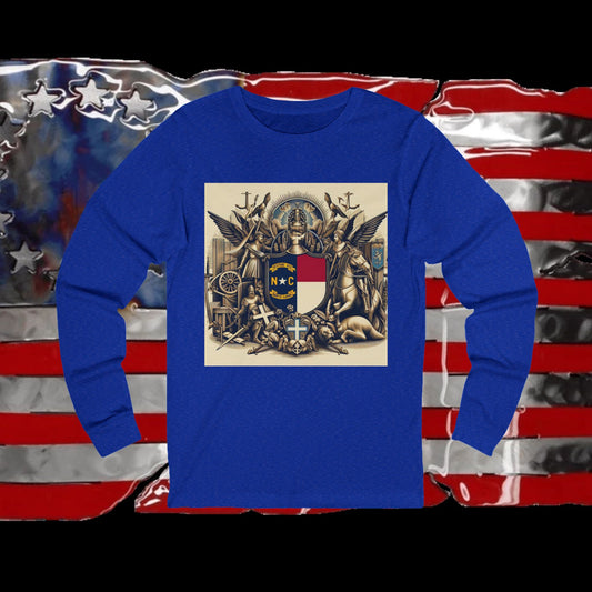 North Carolina Vintage Christian Crusader - Premium Unisex Long Sleeve Jersey Tee - 100% Charity - The God Vote Collection by Chris Rabalais