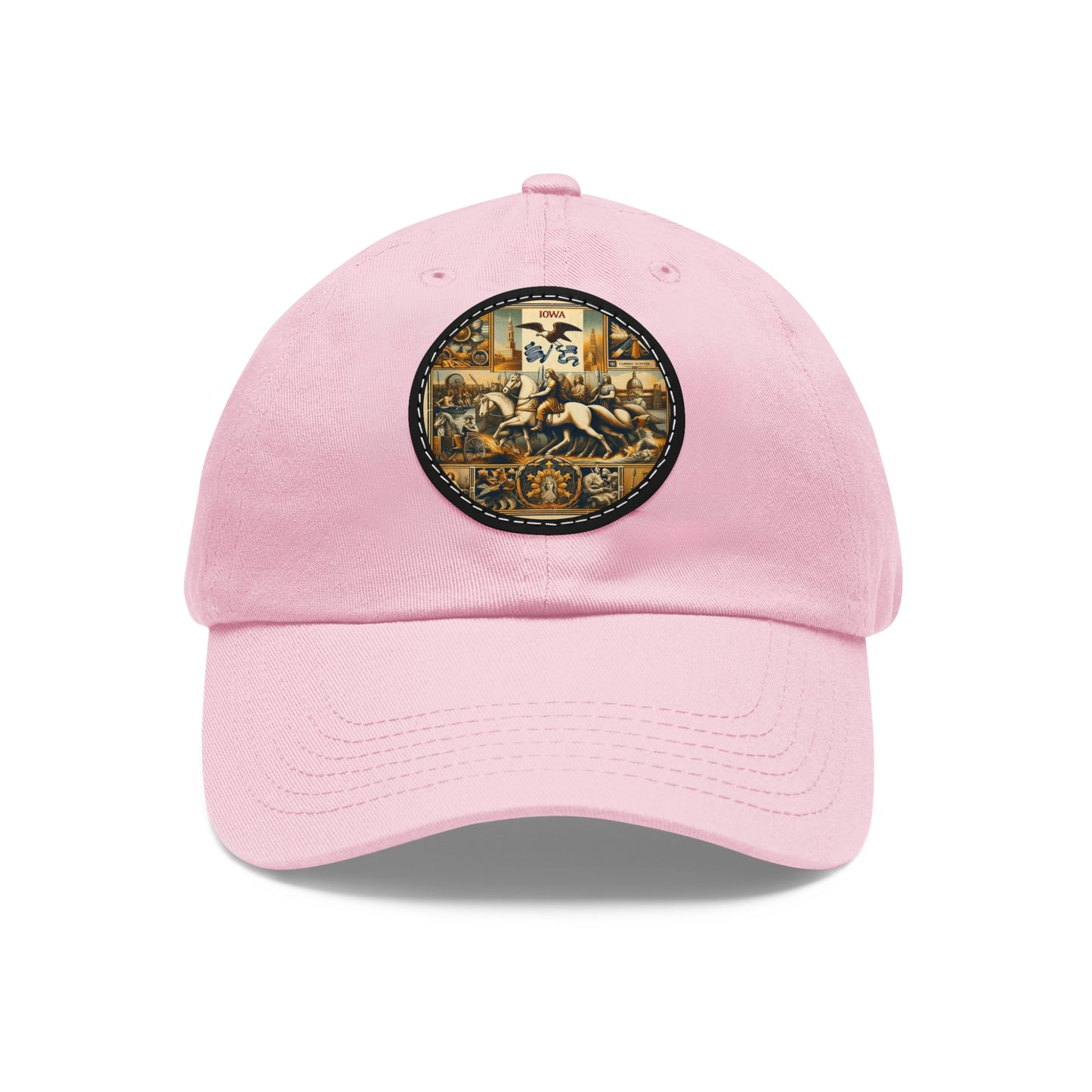 Iowa Vintage Christian Crusader Campaign Hat - Chino Twill Leather Logo - 100% Charity - The God Vote Collection by Chris Rabalais