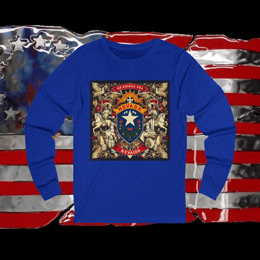 Nevada Vintage Christian Crusader - Unisex Premium Long Sleeve Jersey Tee - 100% Charity - The God Vote Collection by Chris Rabalais