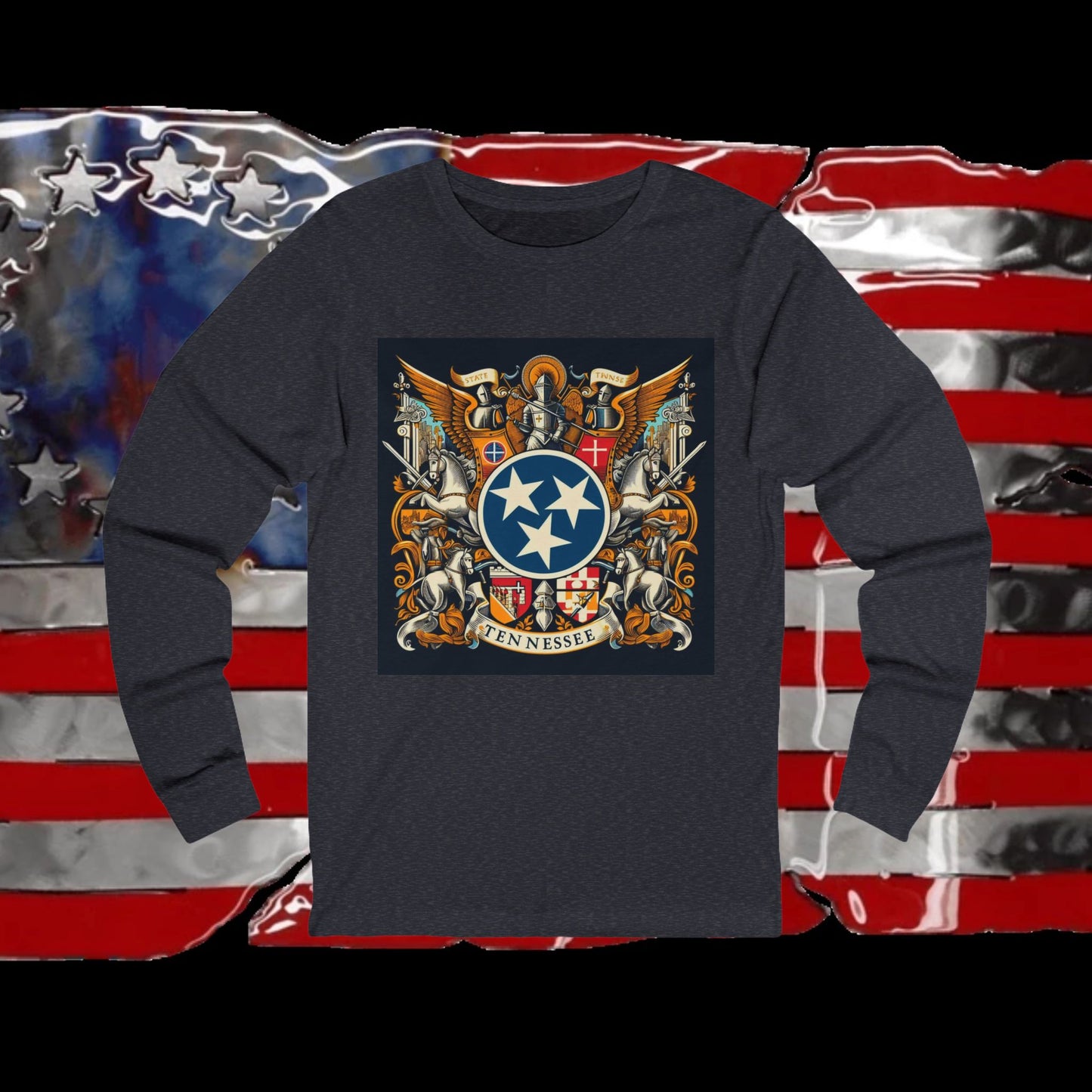 Tennessee Vintage Christian Crusader - Unisex Premium Long Sleeve Jersey Tee - 100% Charity - The God Vote Collection by Chris Rabalais
