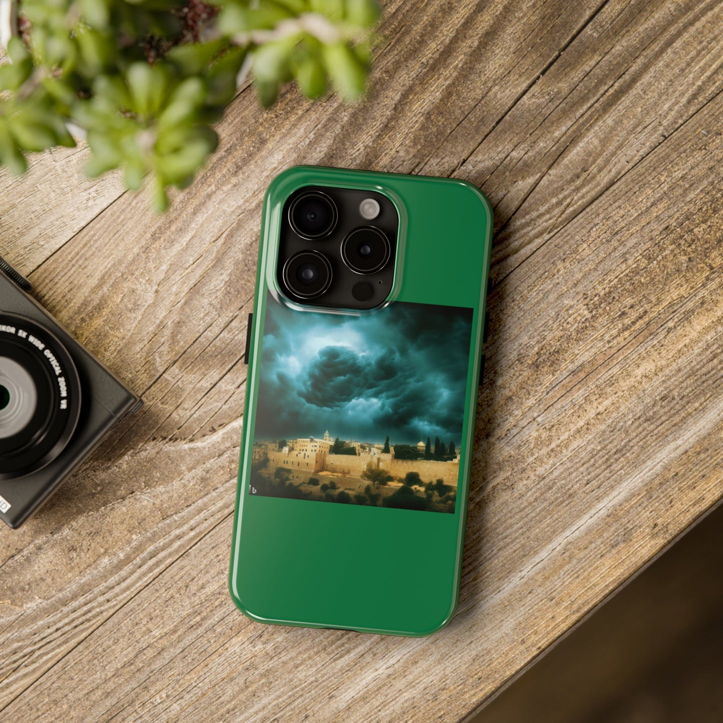 AImagination Collection iPhone Tough Case - "Storm Over Jerusalem" - The God Ball Originals by Chris Rabalais (2024)