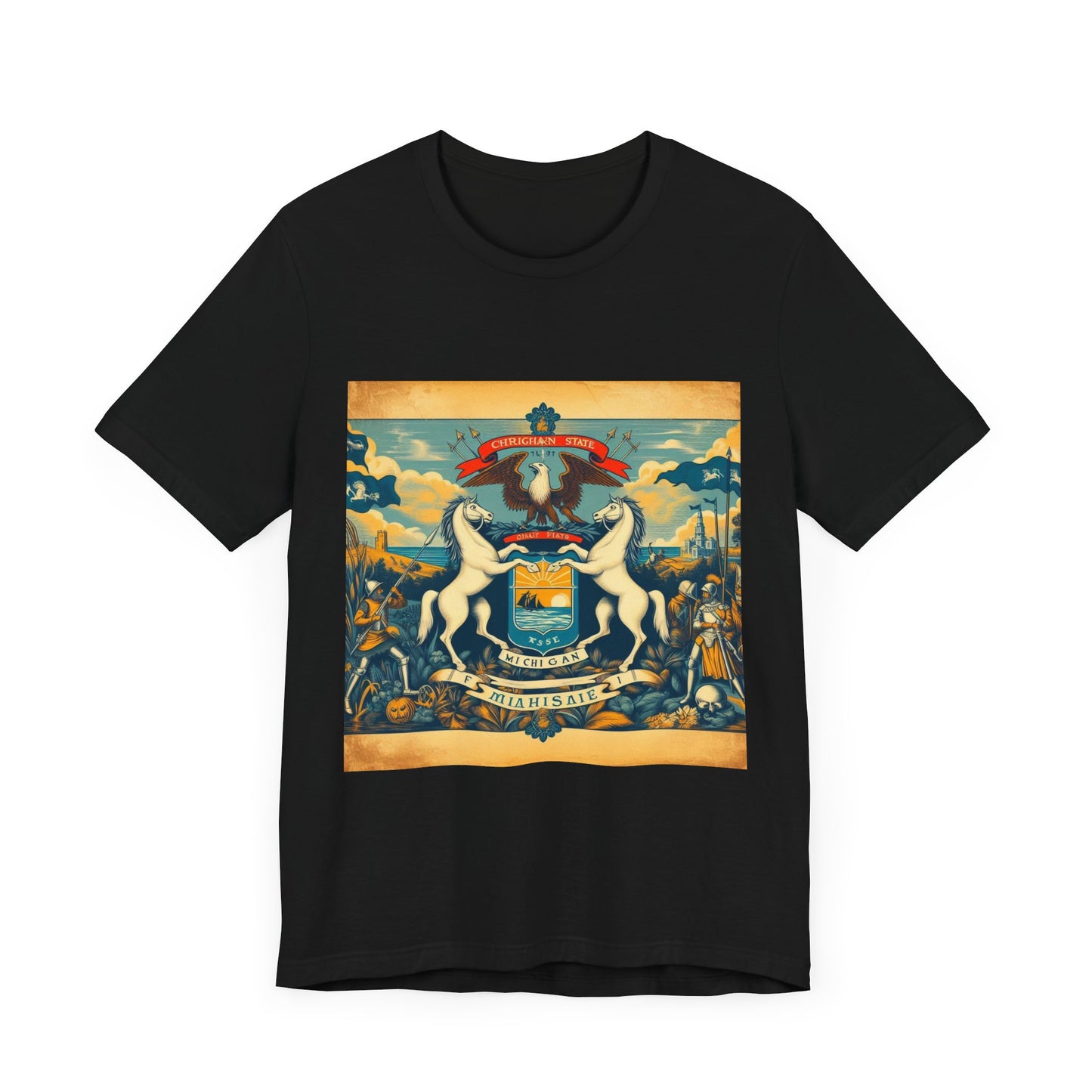 Michigan Vintage Christian Crusader - Unisex Jersey Tee - USA - 100% Charity Benefit - The God Vote Collection by Chris Rabalais