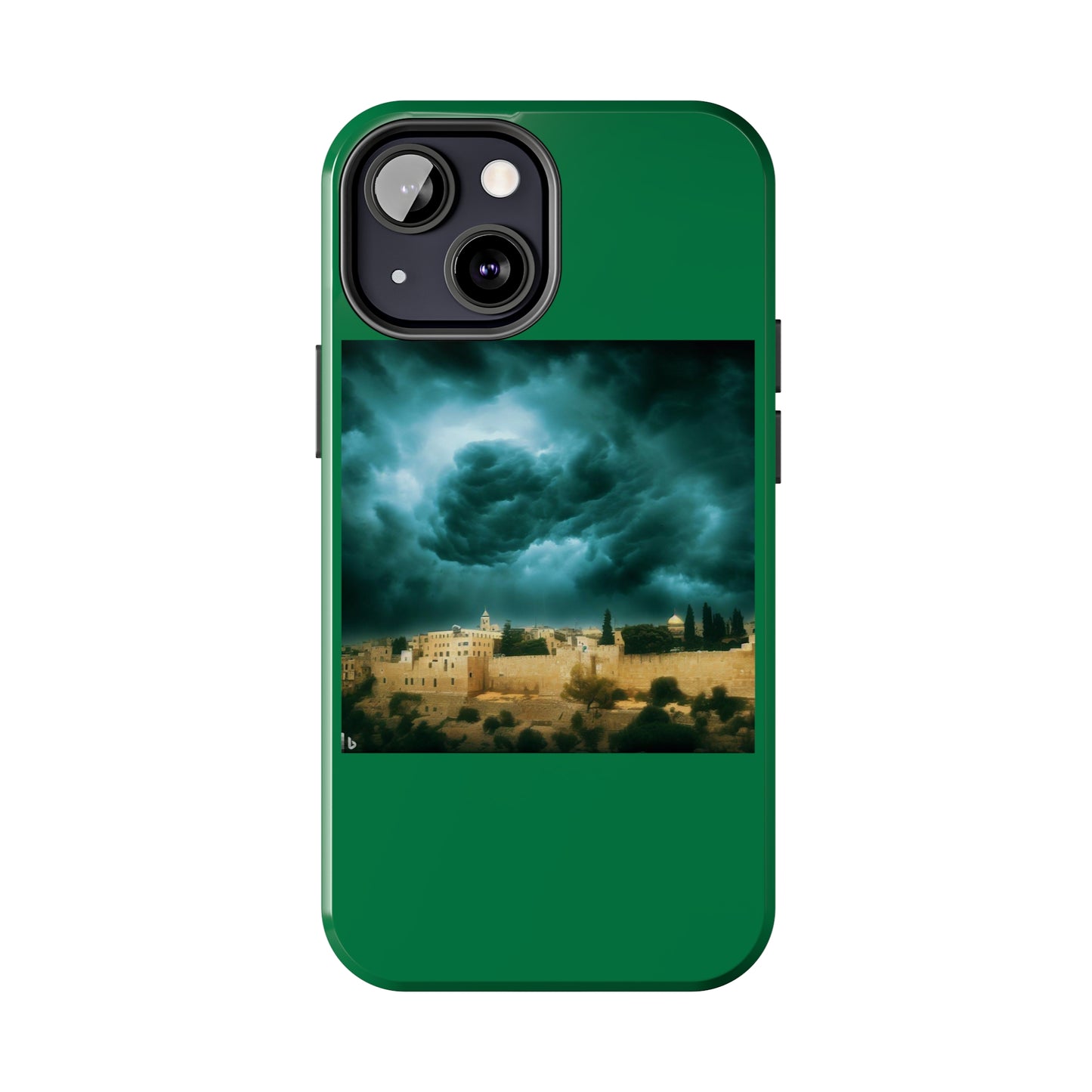 AImagination Collection iPhone Tough Case - "Storm Over Jerusalem" - The God Ball Originals by Chris Rabalais (2024)