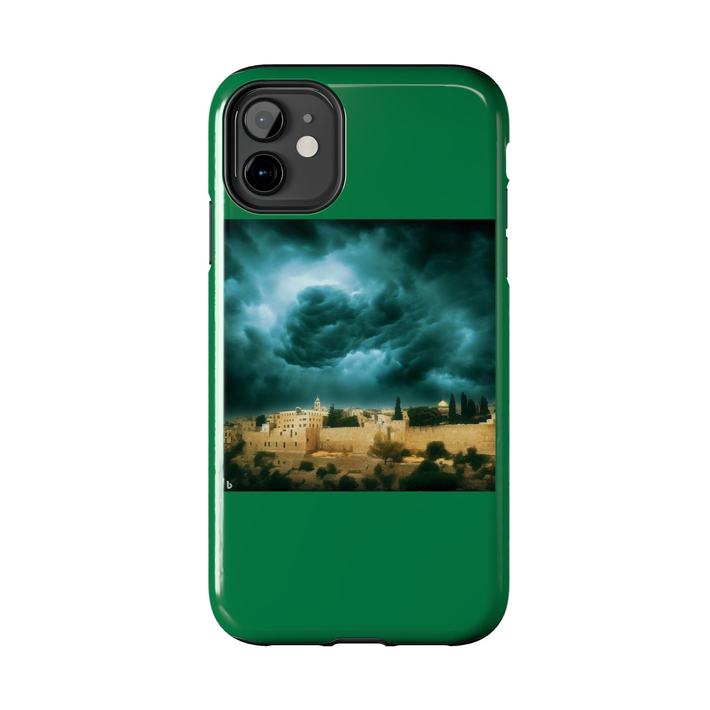 AImagination Collection iPhone Tough Case - "Storm Over Jerusalem" - The God Ball Originals by Chris Rabalais (2024)