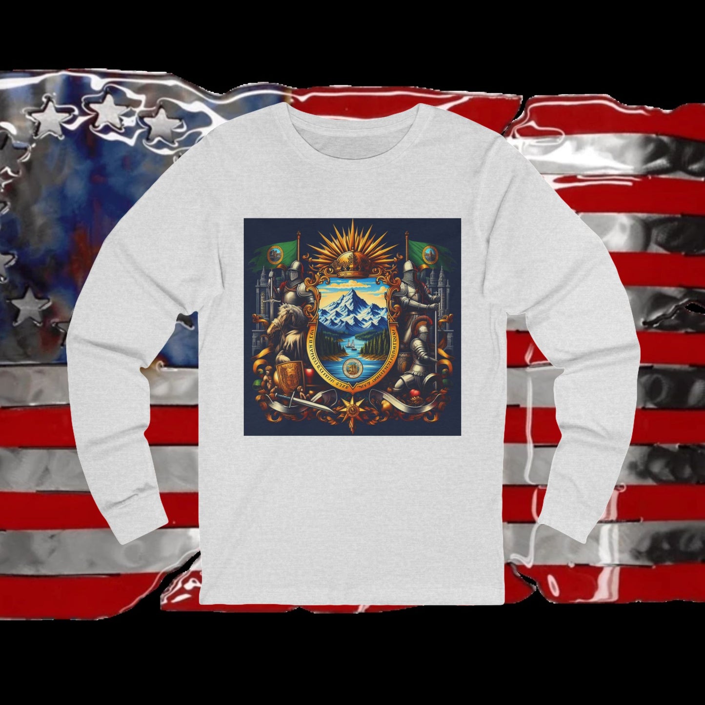 Washington Vintage Christian Crusader - Premium Unisex Long Sleeve Jersey Tee - 100% Charity - The God Vote Collection by Chris Rabalais