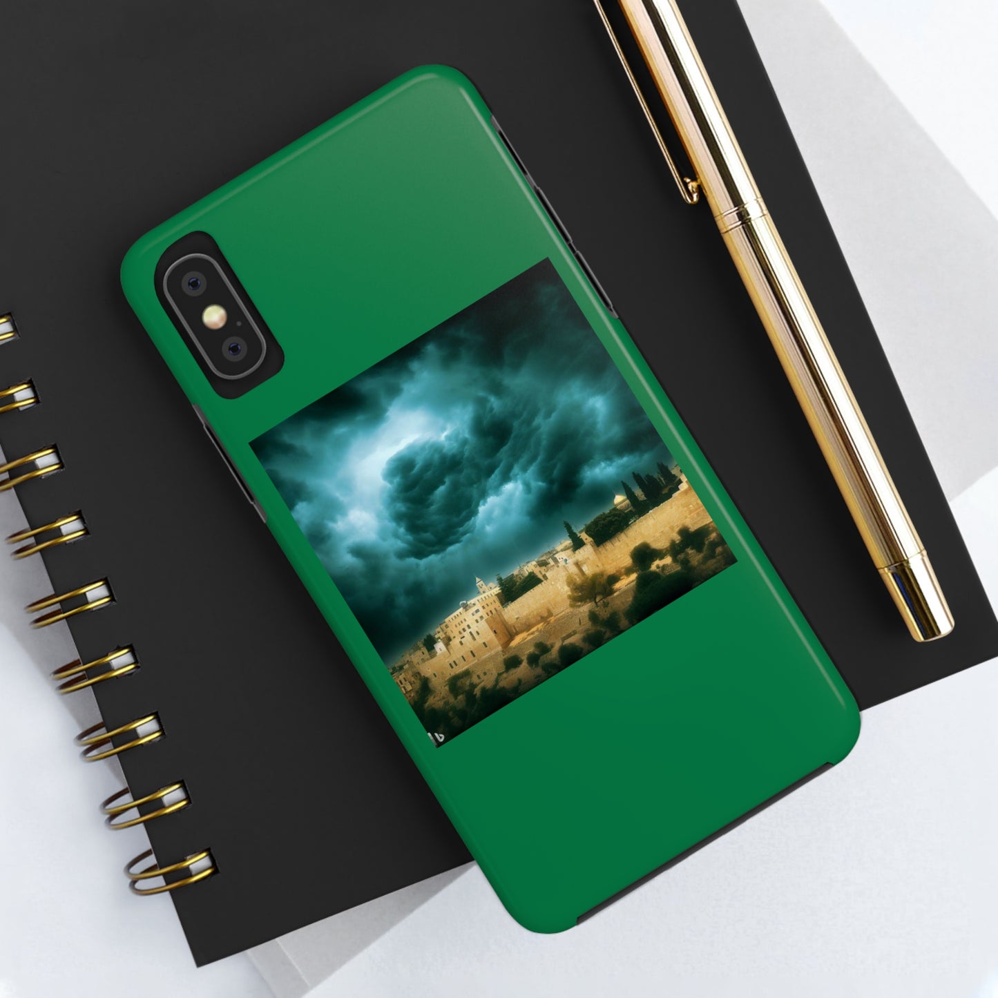AImagination Collection iPhone Tough Case - "Storm Over Jerusalem" - The God Ball Originals by Chris Rabalais (2024)