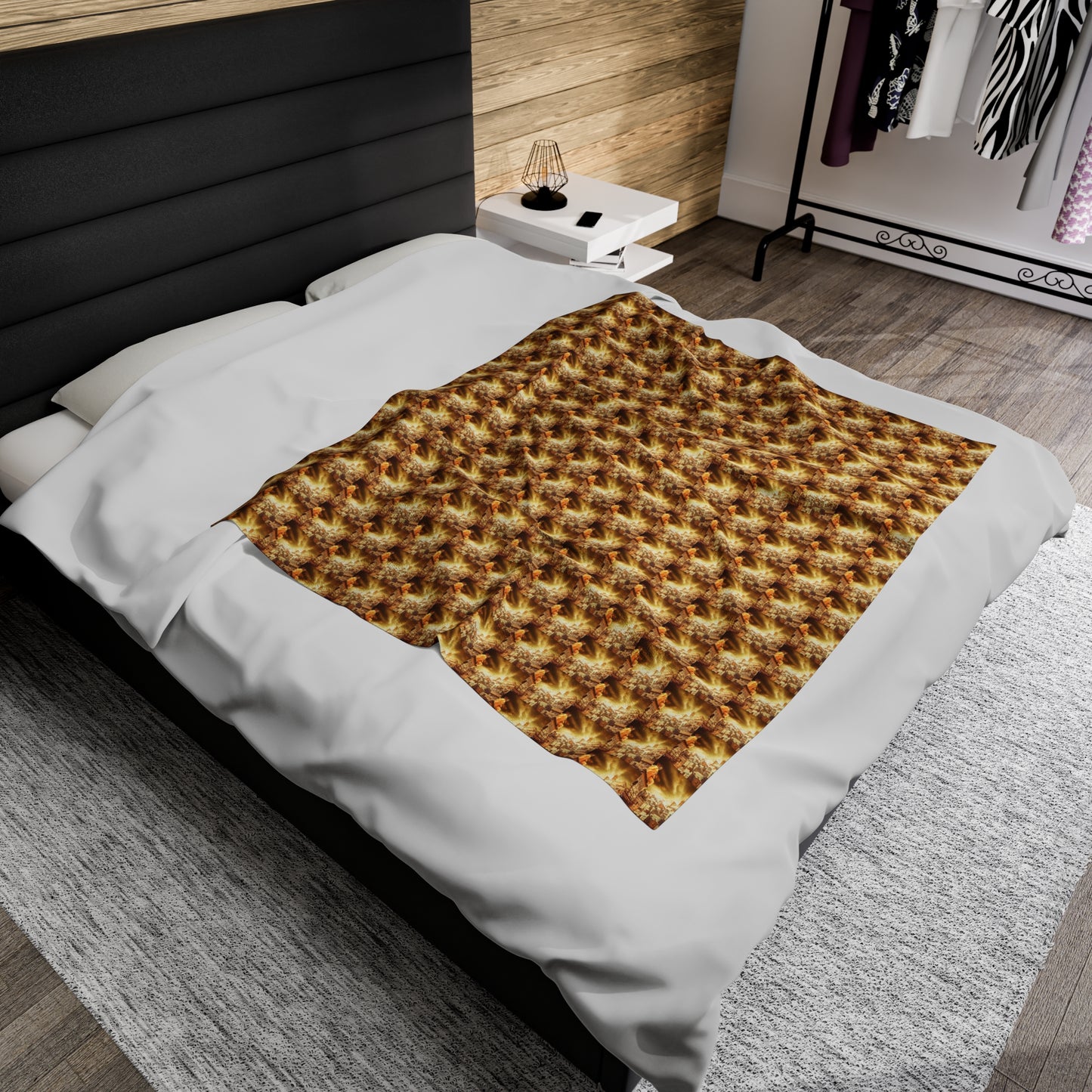 AImagination Collection Velveteen Plush Blanket - "The Golden Kingdom" - The God Ball Originals by Chris Rabalais (2024)