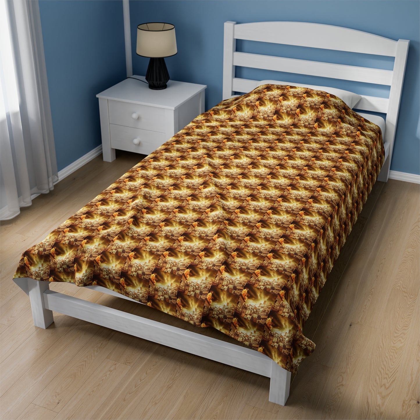 AImagination Collection Velveteen Plush Blanket - "The Golden Kingdom" - The God Ball Originals by Chris Rabalais (2024)