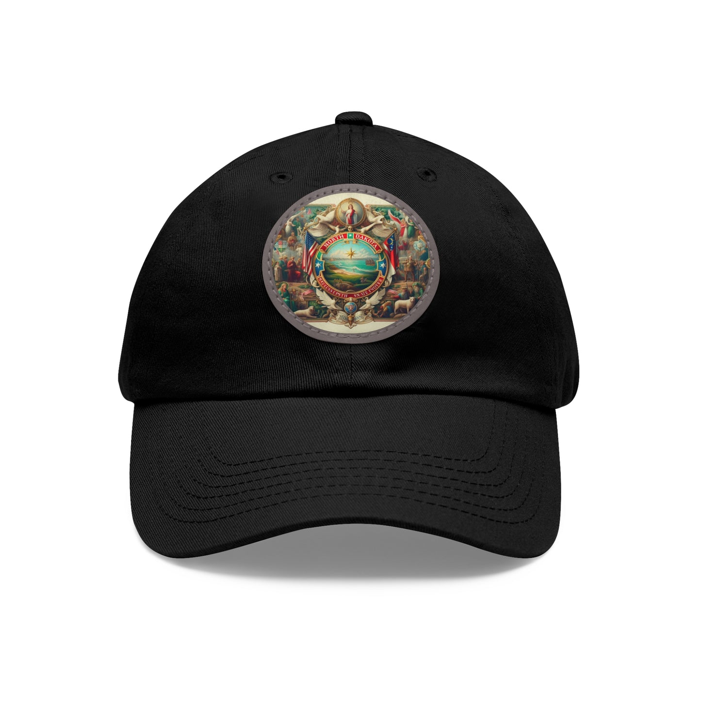North Dakota Vintage Christian Crusader Campaign Hat - Chino Twill Leather Logo - 100% Charity - The God Vote Collection by Chris Rabalais