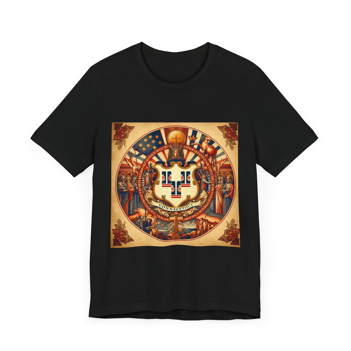 Connecticut Vintage Christian Crusader - Unisex Jersey Tee - USA - 100% Charity Benefit - The God Vote Collection by Chris Rabalais