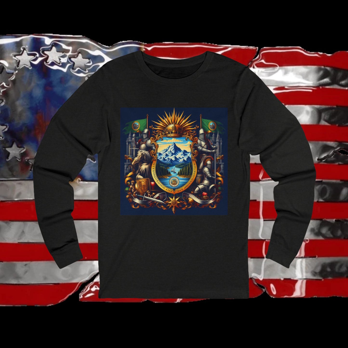 Washington Vintage Christian Crusader - Premium Unisex Long Sleeve Jersey Tee - 100% Charity - The God Vote Collection by Chris Rabalais